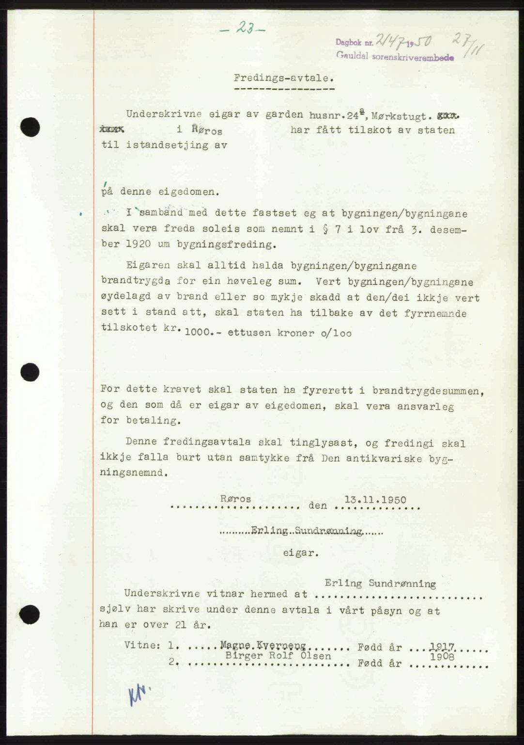 Gauldal sorenskriveri, SAT/A-0014/1/2/2C: Pantebok nr. A11, 1950-1950, Dagboknr: 2146/1950
