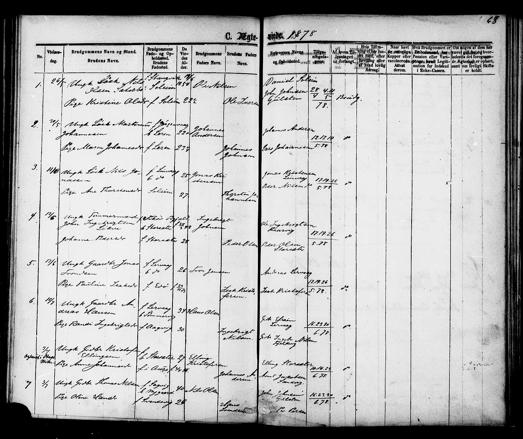 Ministerialprotokoller, klokkerbøker og fødselsregistre - Møre og Romsdal, AV/SAT-A-1454/577/L0895: Ministerialbok nr. 577A02, 1875-1879, s. 68