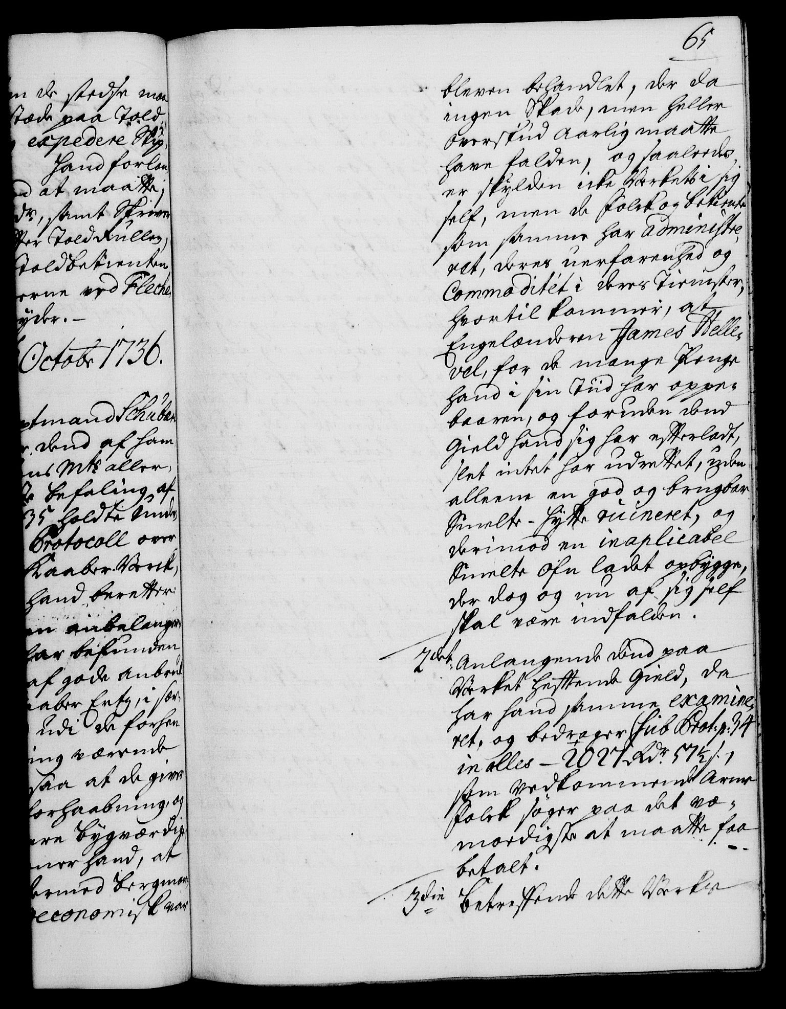 Rentekammeret, Kammerkanselliet, RA/EA-3111/G/Gh/Gha/L0019: Norsk ekstraktmemorialprotokoll (merket RK 53.64), 1736-1737, s. 65