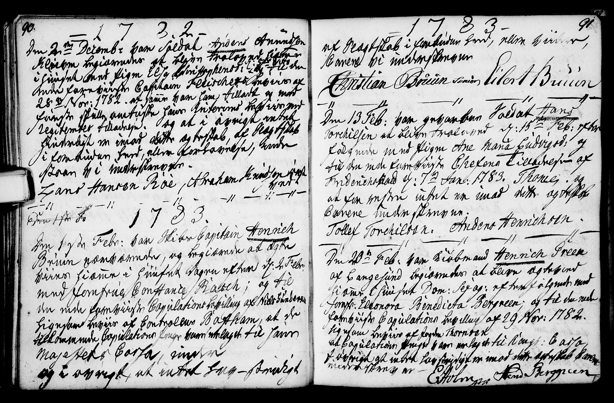 Porsgrunn kirkebøker , SAKO/A-104/F/Fa/L0003: Ministerialbok nr. 3, 1764-1814, s. 90-91