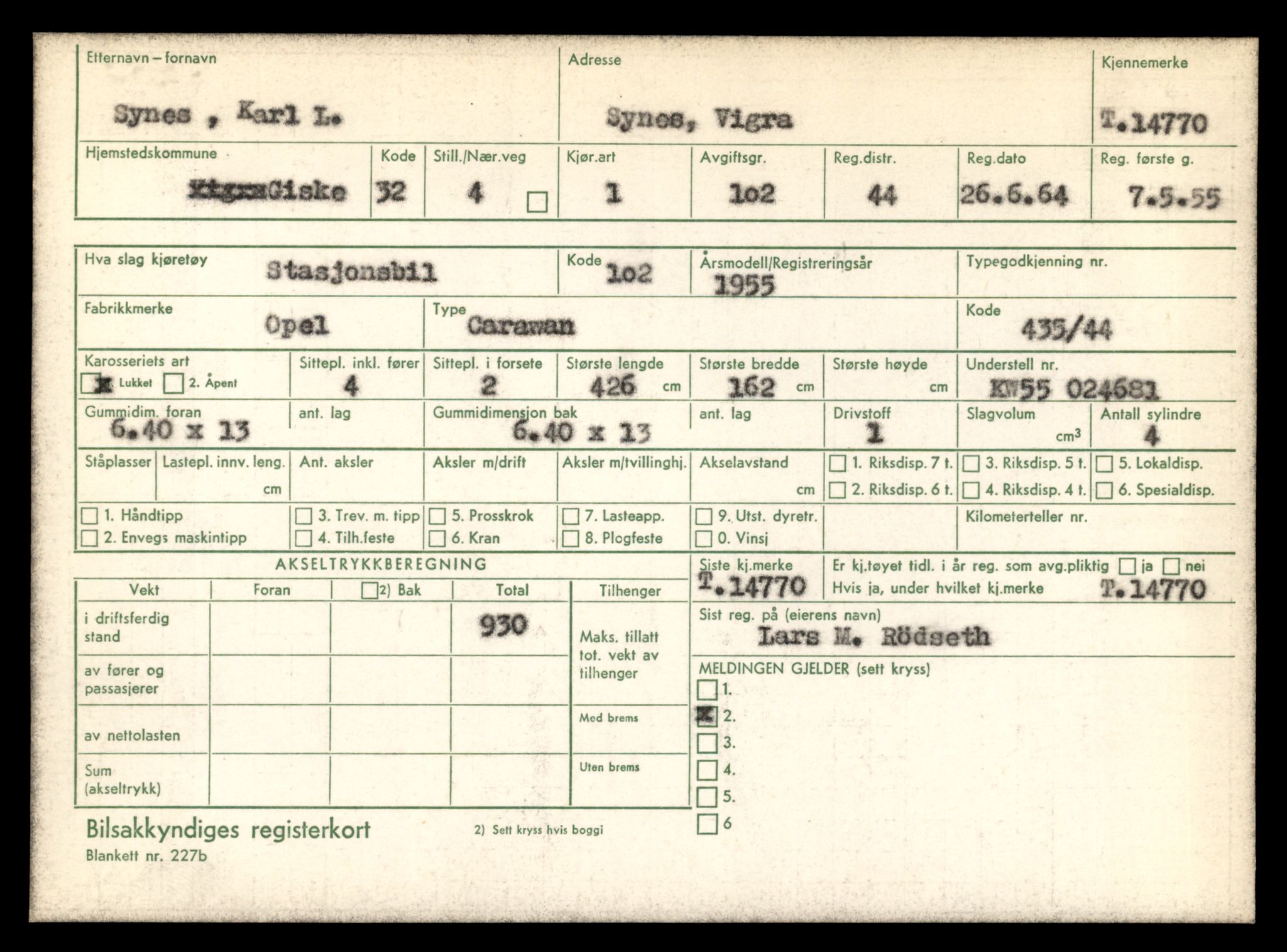 Møre og Romsdal vegkontor - Ålesund trafikkstasjon, AV/SAT-A-4099/F/Fe/L0048: Registreringskort for kjøretøy T 14721 - T 14863, 1927-1998, s. 1002
