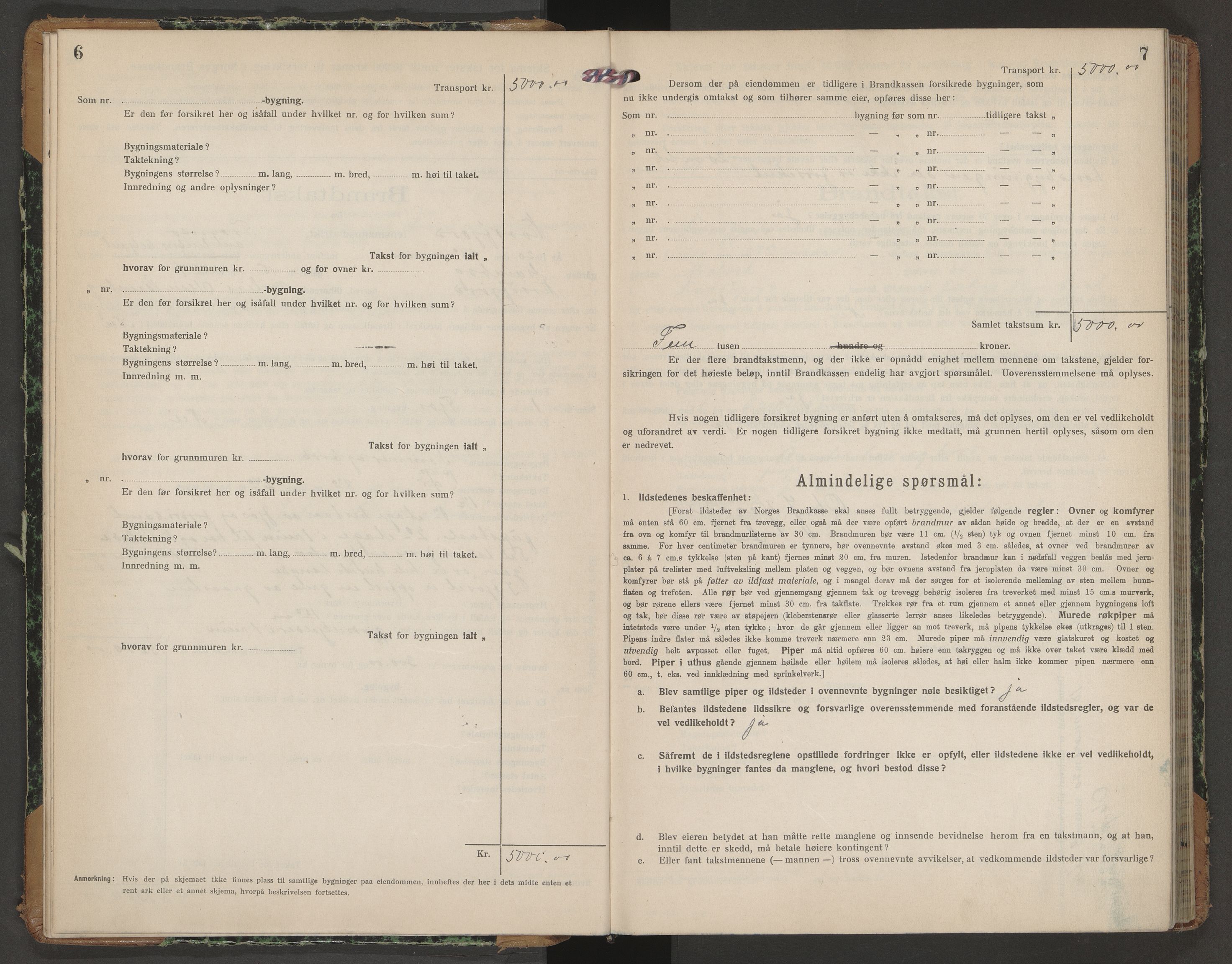 Kvæfjord lensmannskontor, AV/SATØ-SATO-112/F/Fp/Fpa/L0106: Branntakstprotokoll, 1920-1928