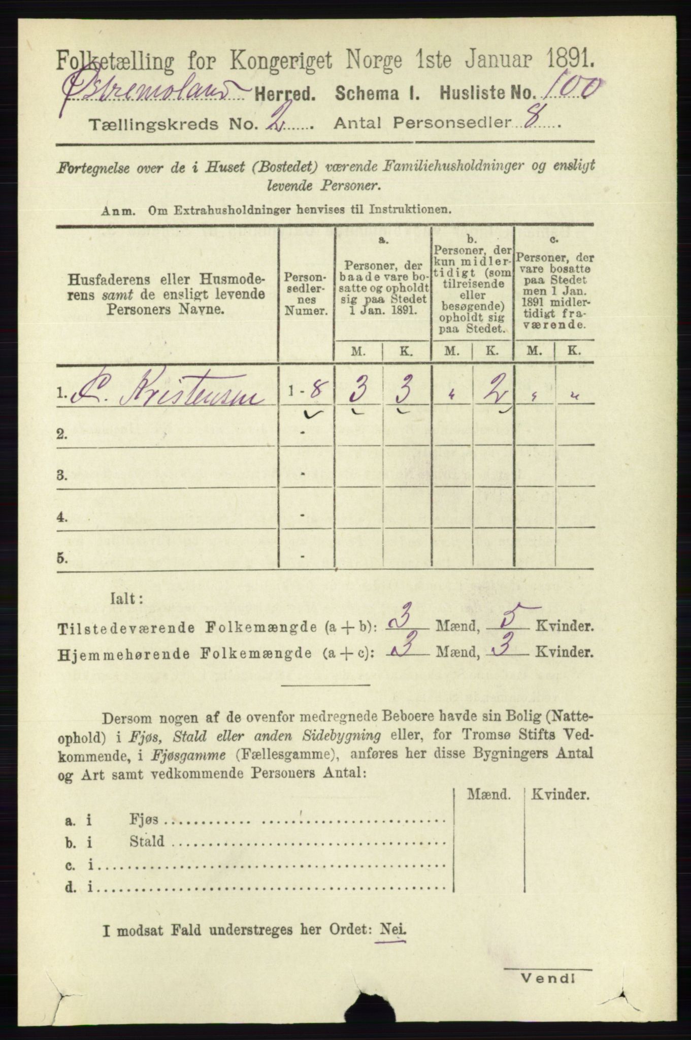 RA, Folketelling 1891 for 0918 Austre Moland herred, 1891, s. 667