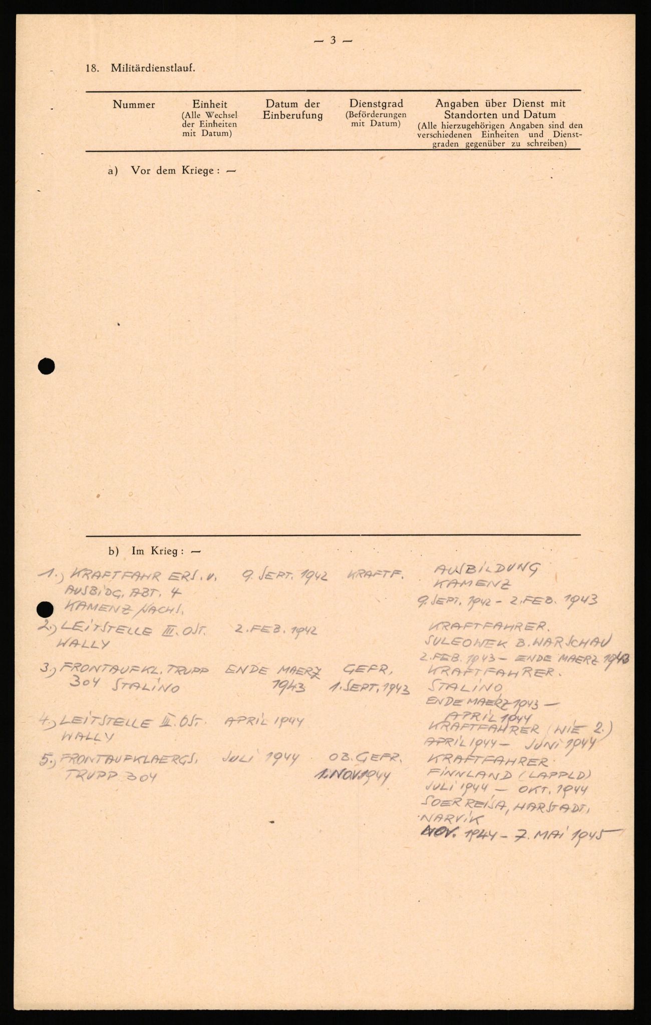 Forsvaret, Forsvarets overkommando II, AV/RA-RAFA-3915/D/Db/L0040: CI Questionaires. Tyske okkupasjonsstyrker i Norge. Østerrikere., 1945-1946, s. 38