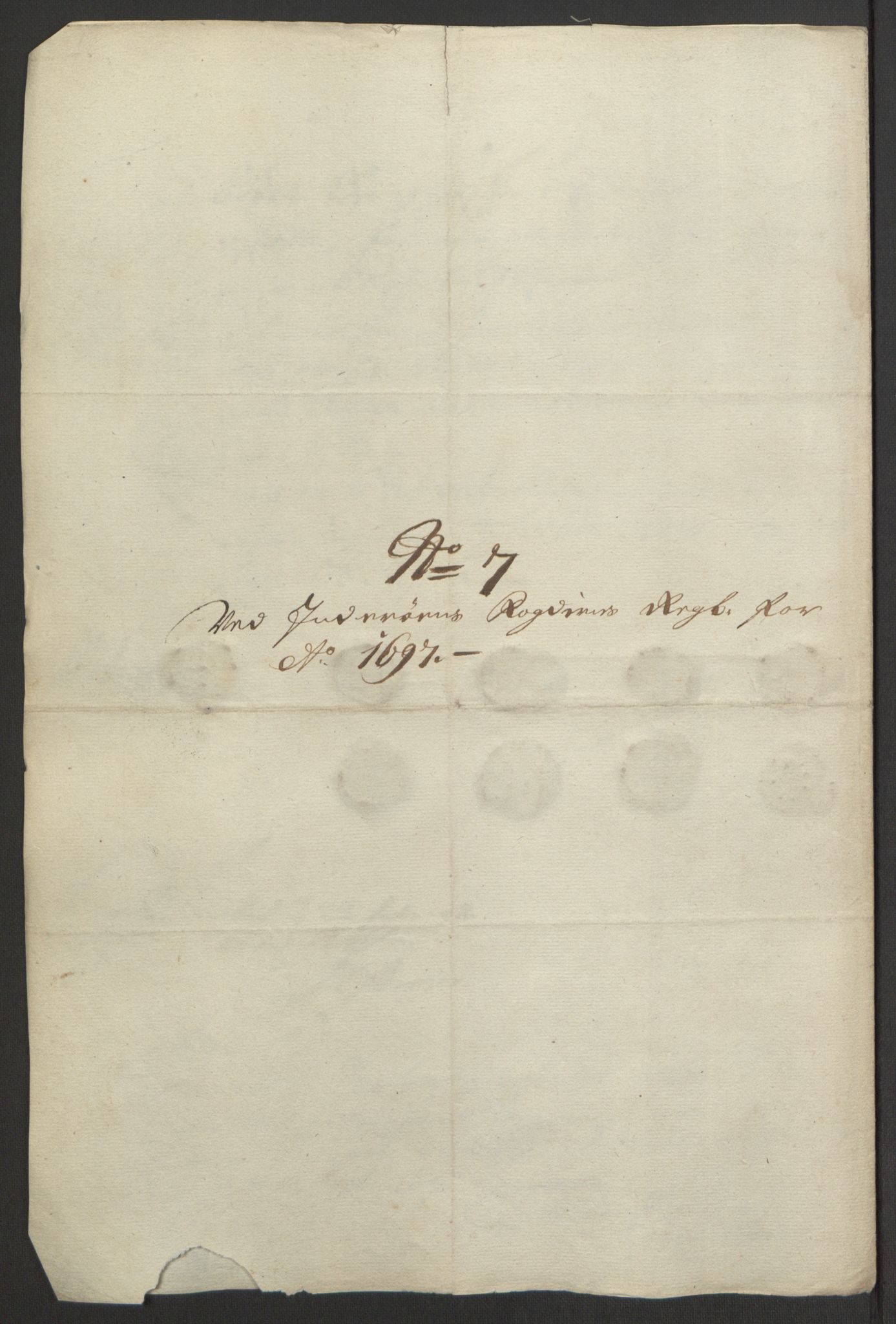 Rentekammeret inntil 1814, Reviderte regnskaper, Fogderegnskap, AV/RA-EA-4092/R63/L4309: Fogderegnskap Inderøy, 1695-1697, s. 531