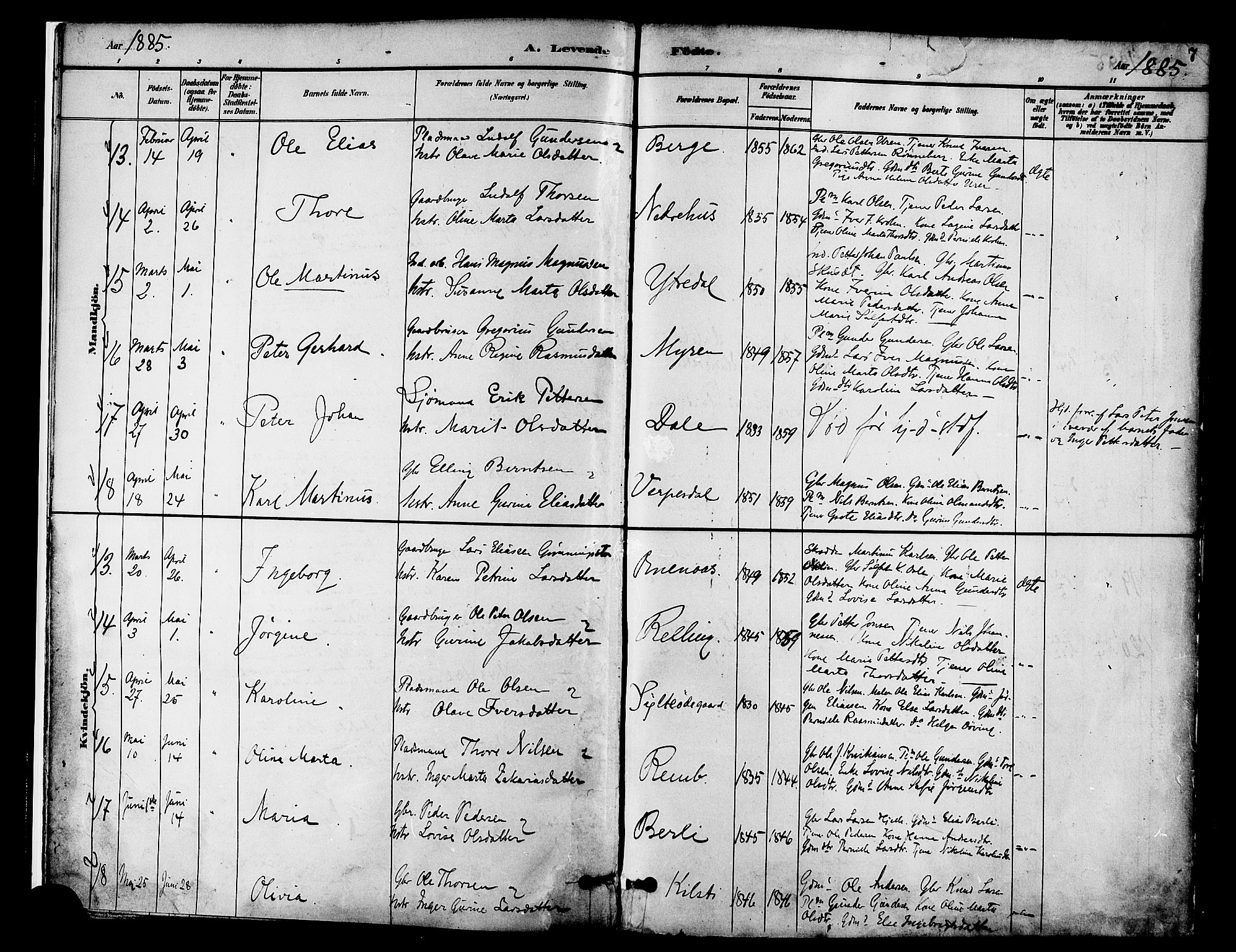 Ministerialprotokoller, klokkerbøker og fødselsregistre - Møre og Romsdal, AV/SAT-A-1454/519/L0255: Ministerialbok nr. 519A14, 1884-1908, s. 7