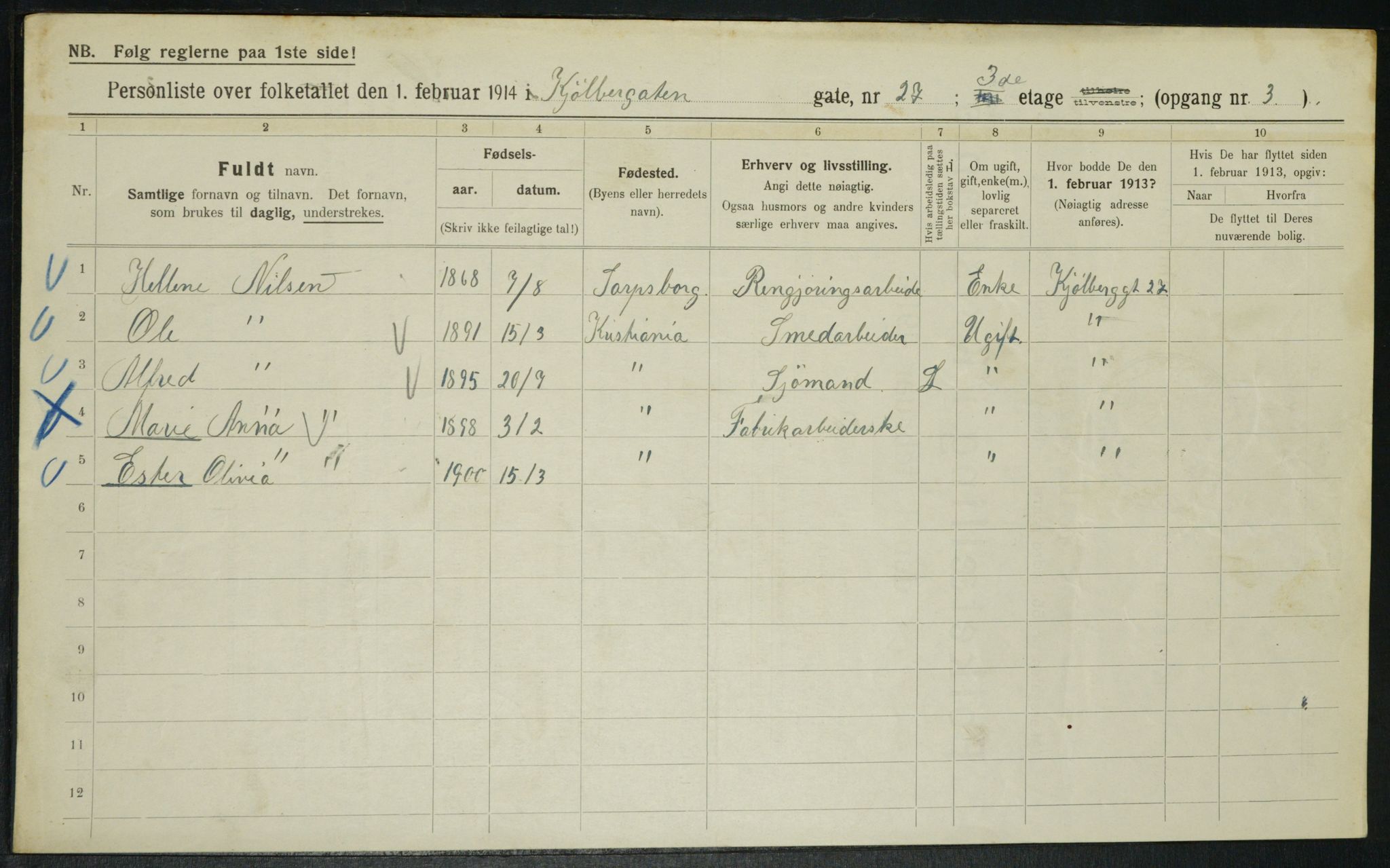 OBA, Kommunal folketelling 1.2.1914 for Kristiania, 1914, s. 51794