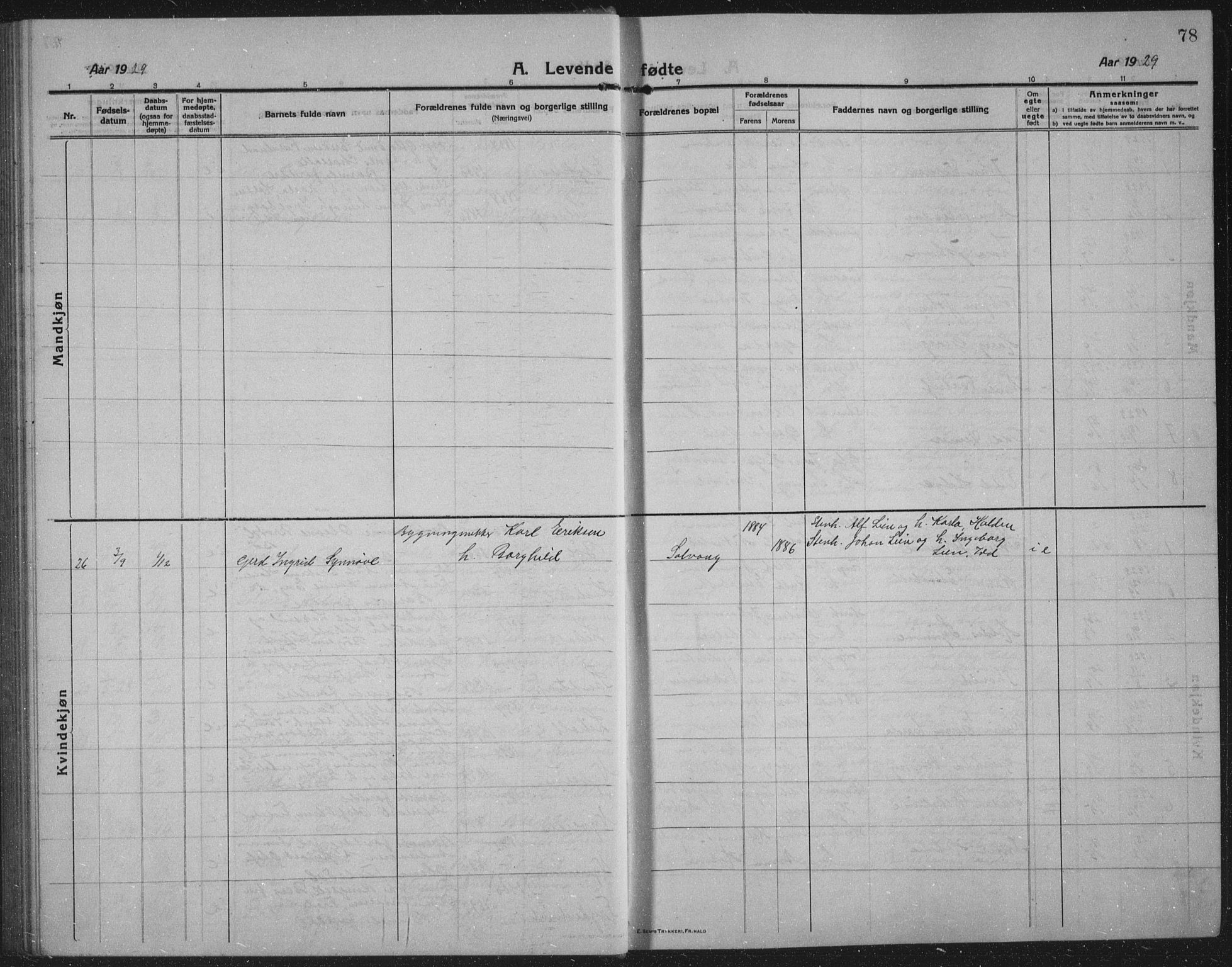 Idd prestekontor Kirkebøker, AV/SAO-A-10911/G/Gb/L0003: Klokkerbok nr. II 3, 1914-1940, s. 78