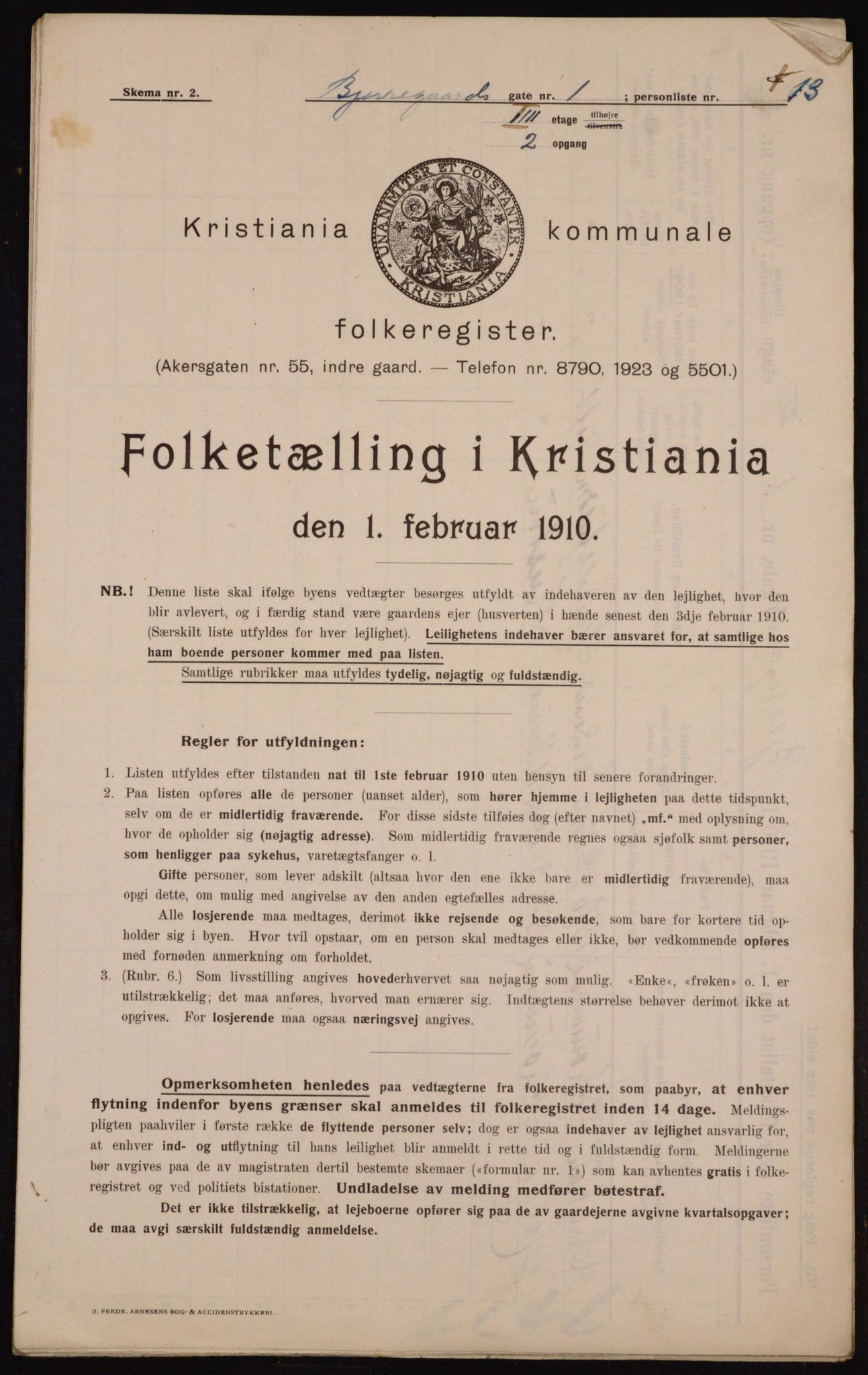 OBA, Kommunal folketelling 1.2.1910 for Kristiania, 1910, s. 5283