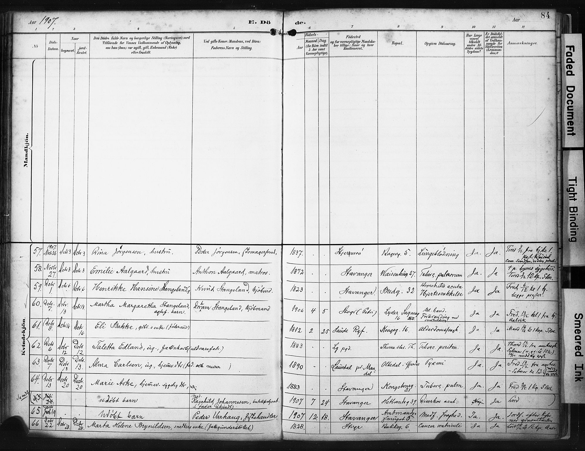 St. Petri sokneprestkontor, SAST/A-101813/001/30/30BA/L0022: Ministerialbok nr. A 22, 1895-1919, s. 84