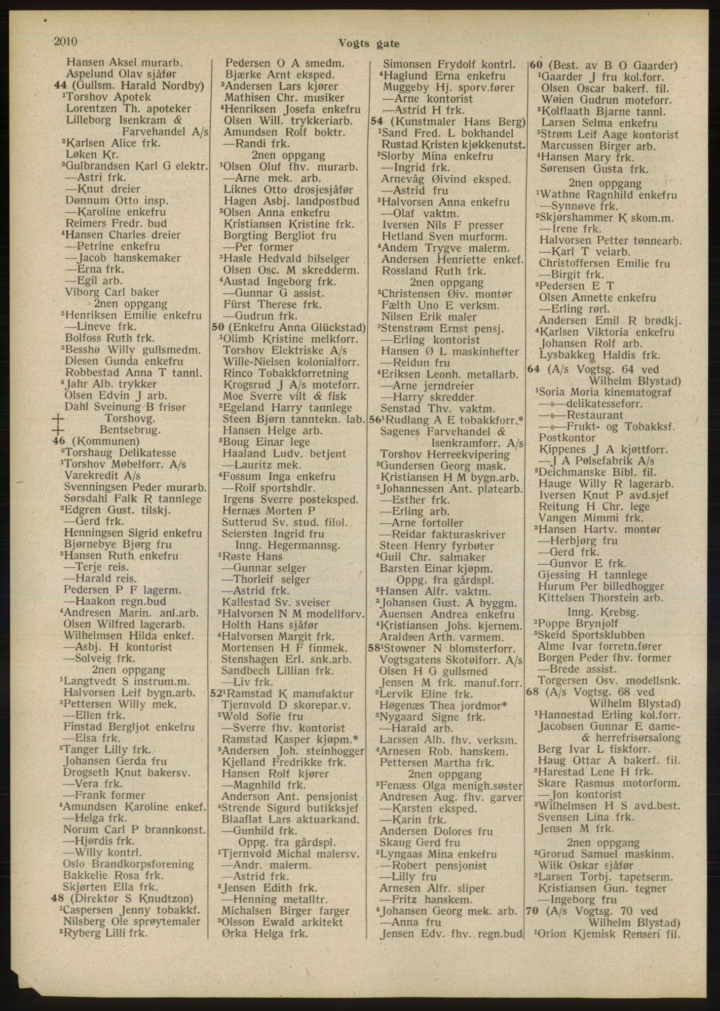 Kristiania/Oslo adressebok, PUBL/-, 1946, s. 2010