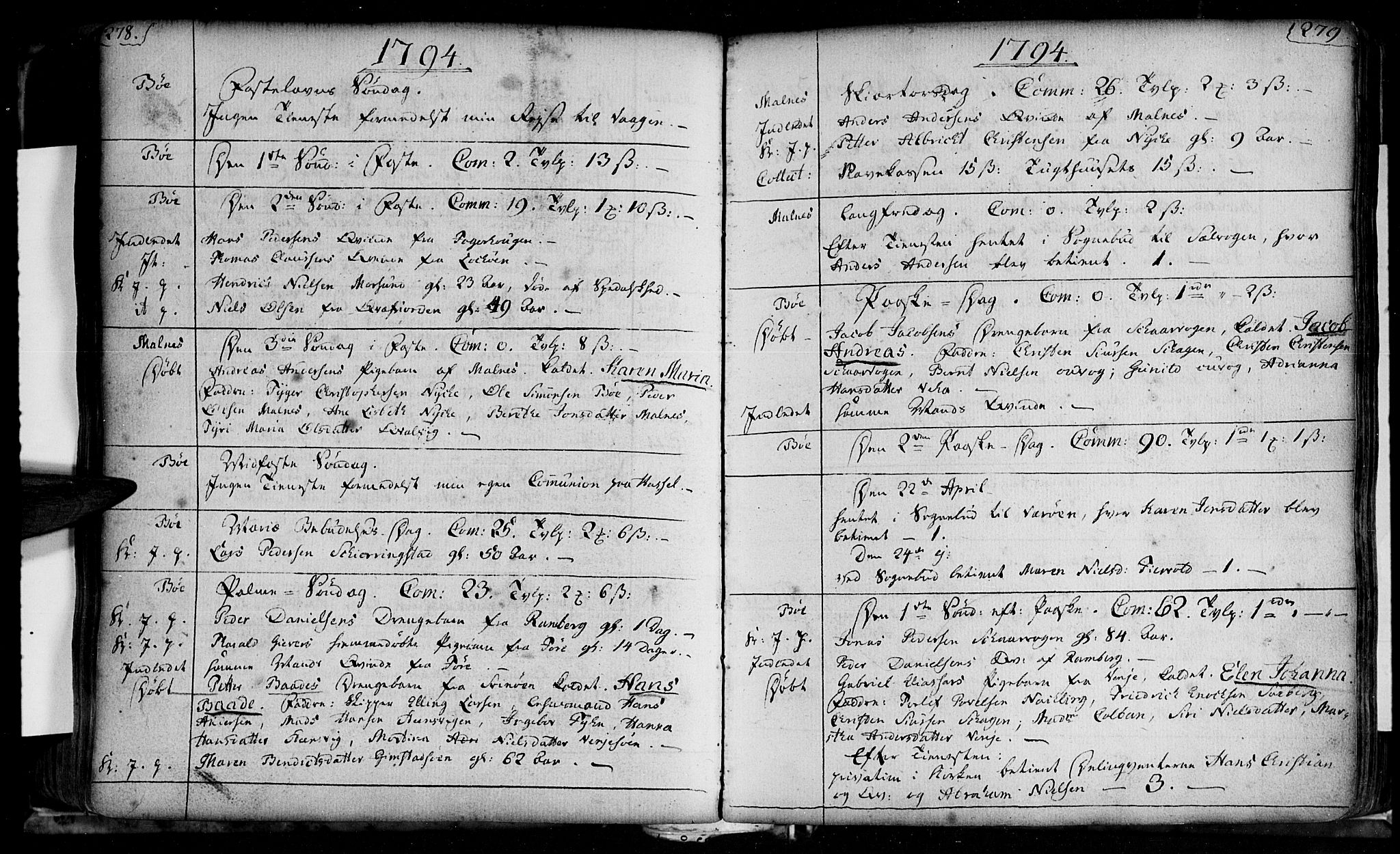 Ministerialprotokoller, klokkerbøker og fødselsregistre - Nordland, AV/SAT-A-1459/891/L1297: Ministerialbok nr. 891A02, 1759-1820, s. 378-379