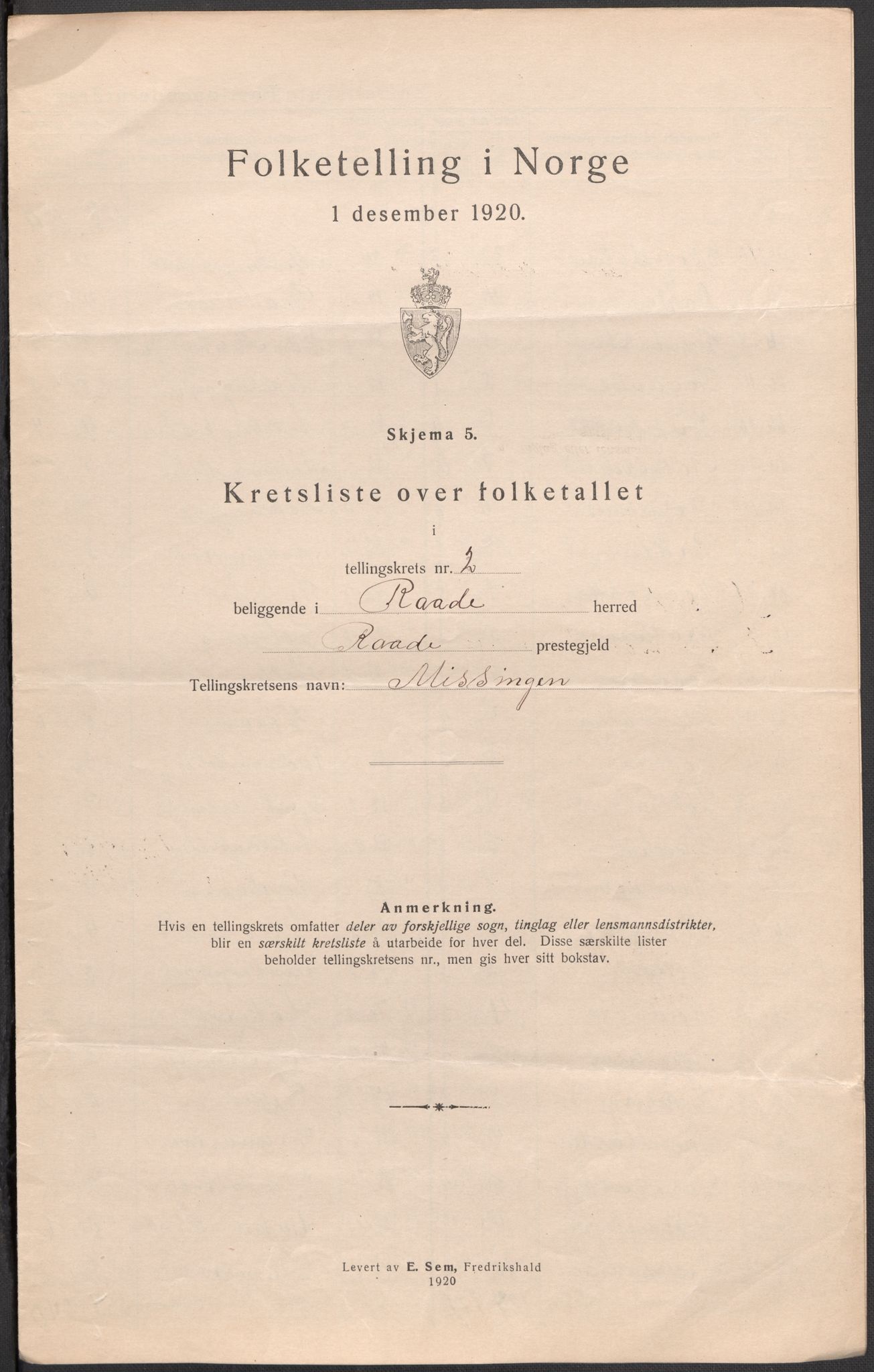 SAO, Folketelling 1920 for 0135 Råde herred, 1920, s. 16