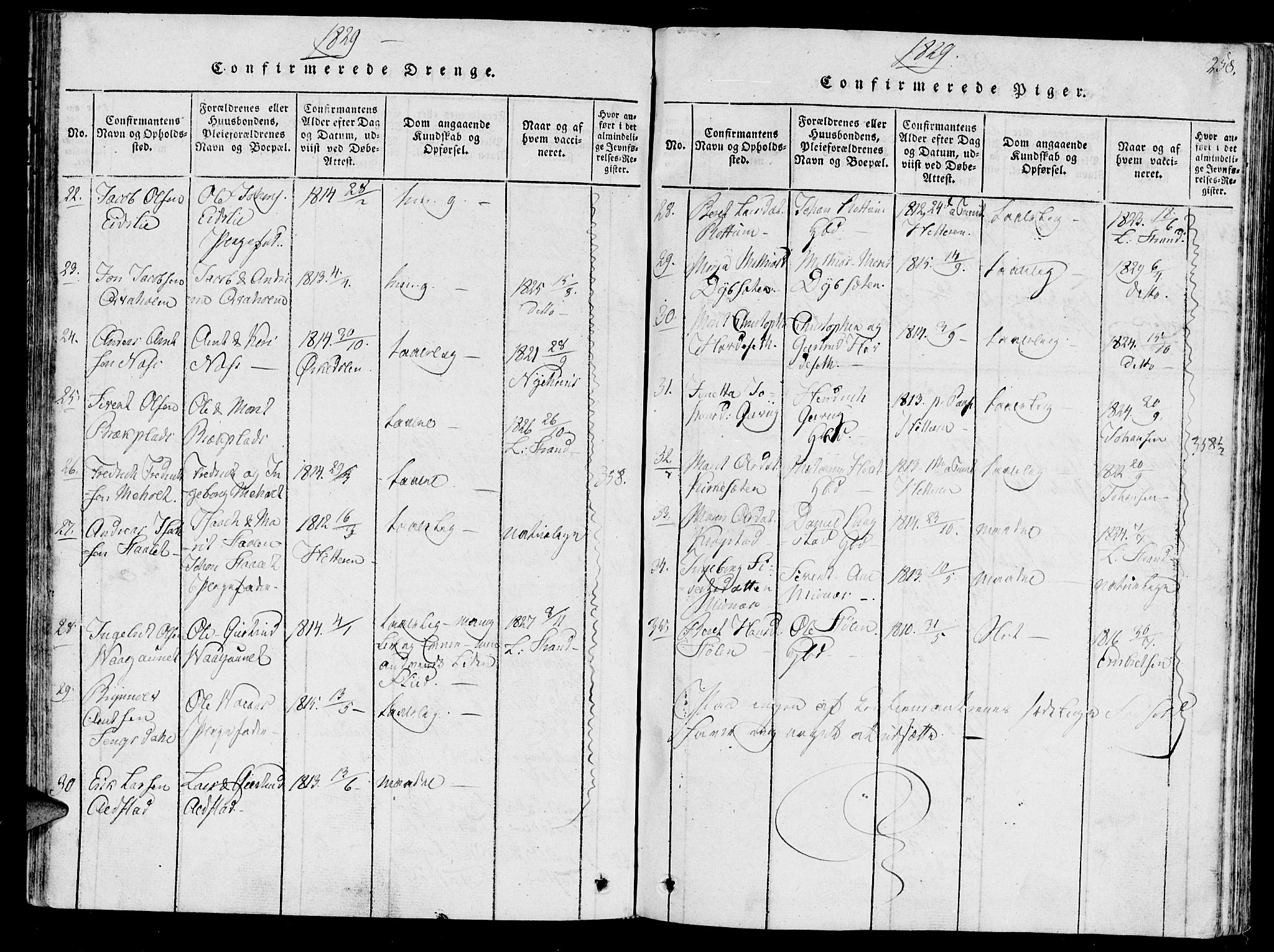 Ministerialprotokoller, klokkerbøker og fødselsregistre - Sør-Trøndelag, AV/SAT-A-1456/630/L0491: Ministerialbok nr. 630A04, 1818-1830, s. 258