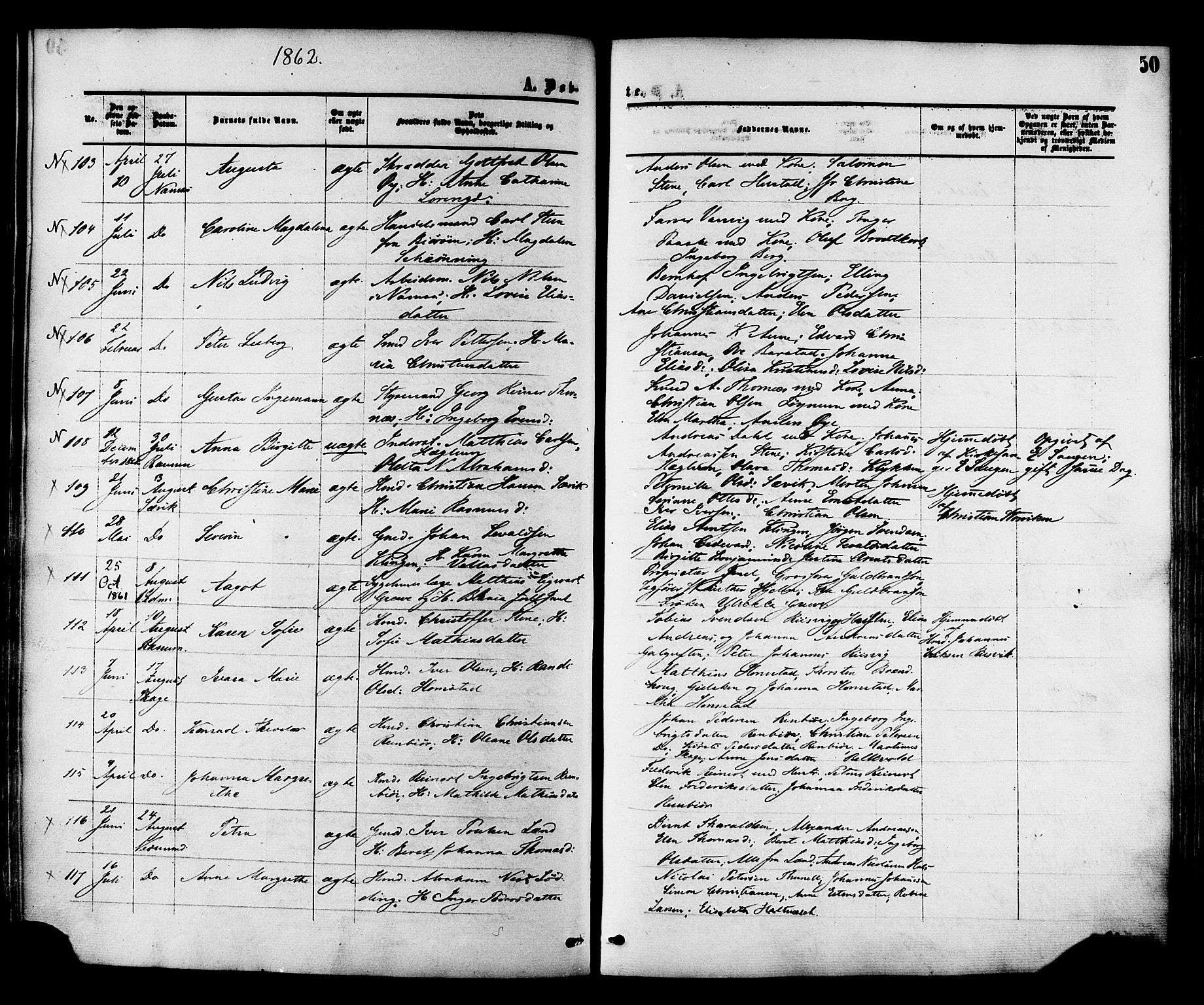 Ministerialprotokoller, klokkerbøker og fødselsregistre - Nord-Trøndelag, AV/SAT-A-1458/764/L0553: Ministerialbok nr. 764A08, 1858-1880, s. 50