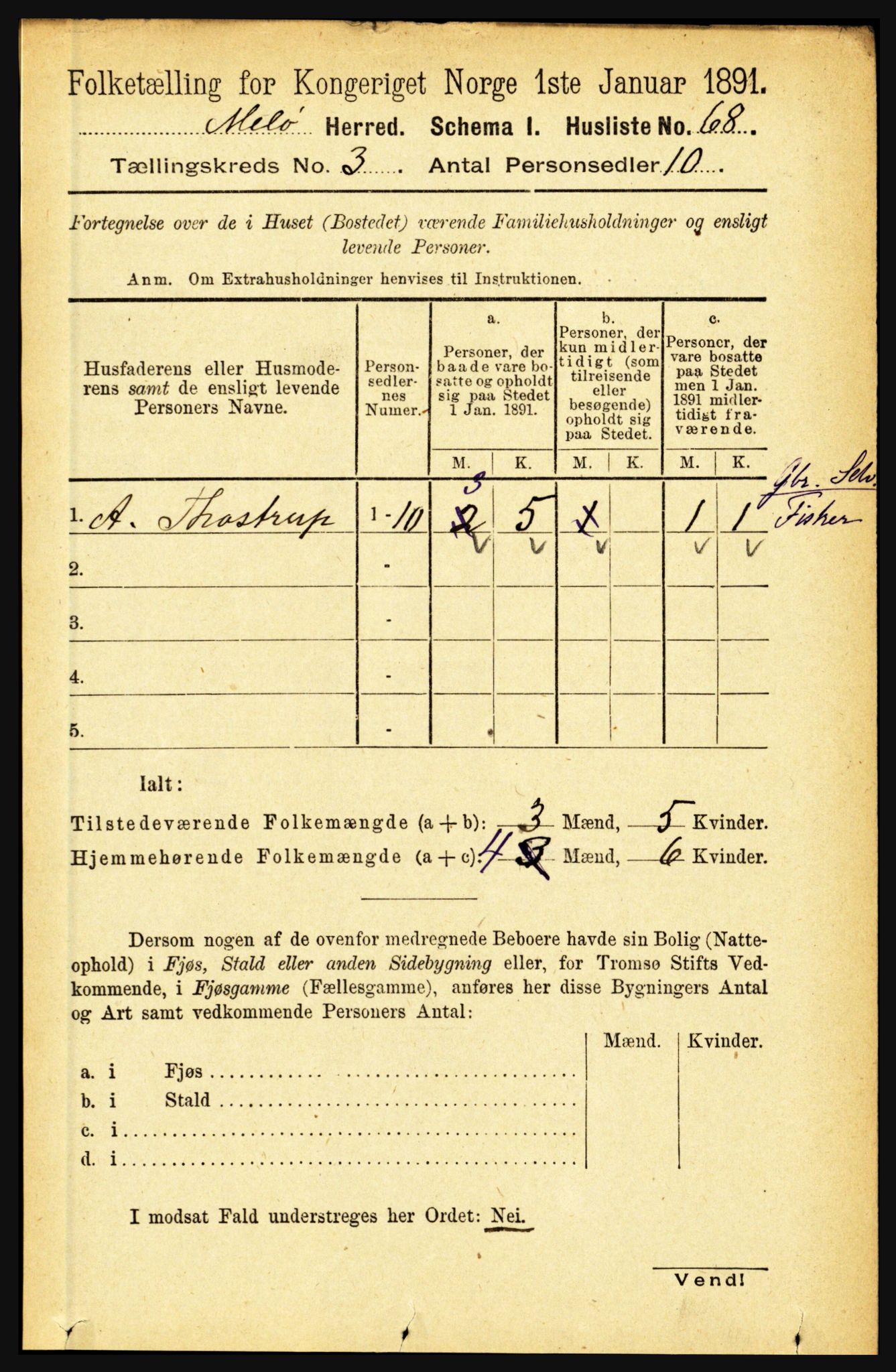 RA, Folketelling 1891 for 1837 Meløy herred, 1891, s. 913