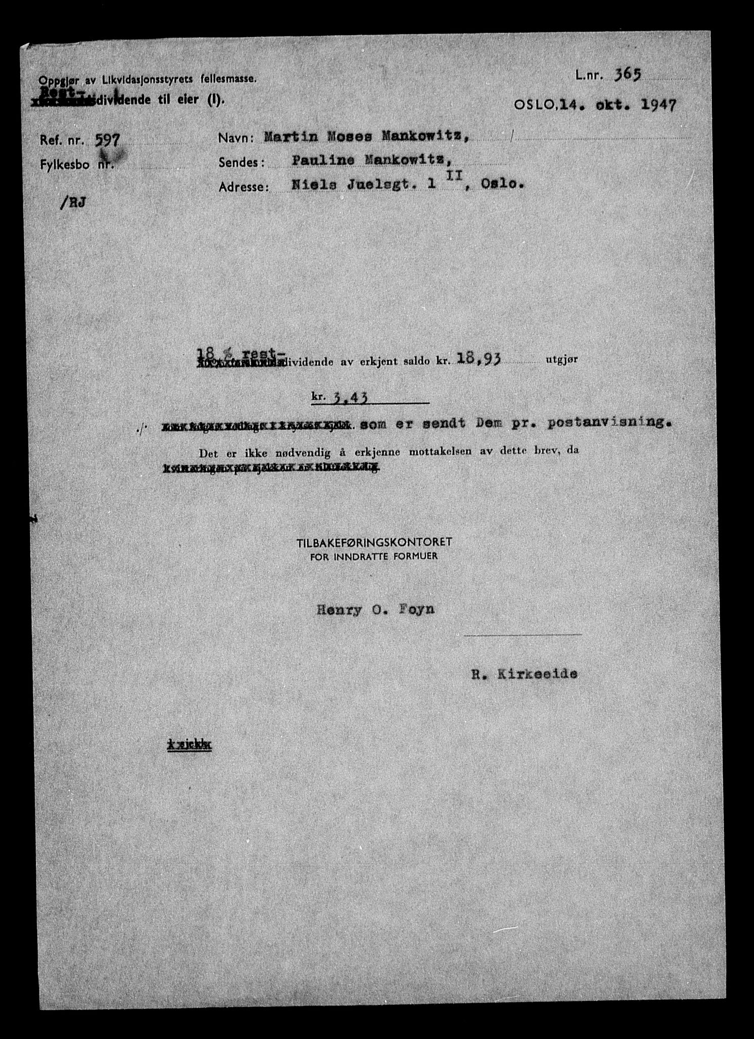 Justisdepartementet, Tilbakeføringskontoret for inndratte formuer, AV/RA-S-1564/H/Hc/Hcc/L0961: --, 1945-1947, s. 478
