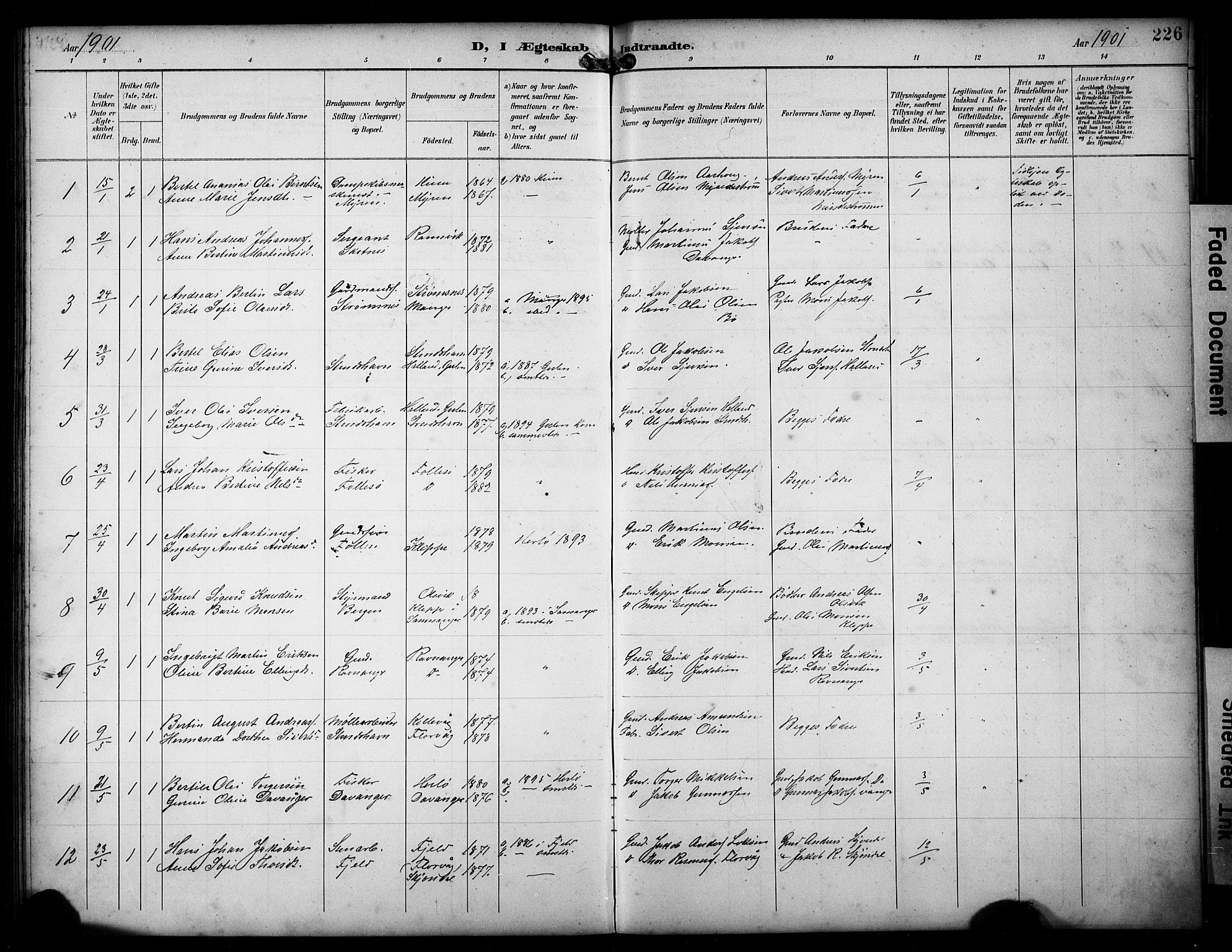 Askøy Sokneprestembete, AV/SAB-A-74101/H/Ha/Hab/Haba/L0009: Klokkerbok nr. A 9, 1894-1903, s. 226