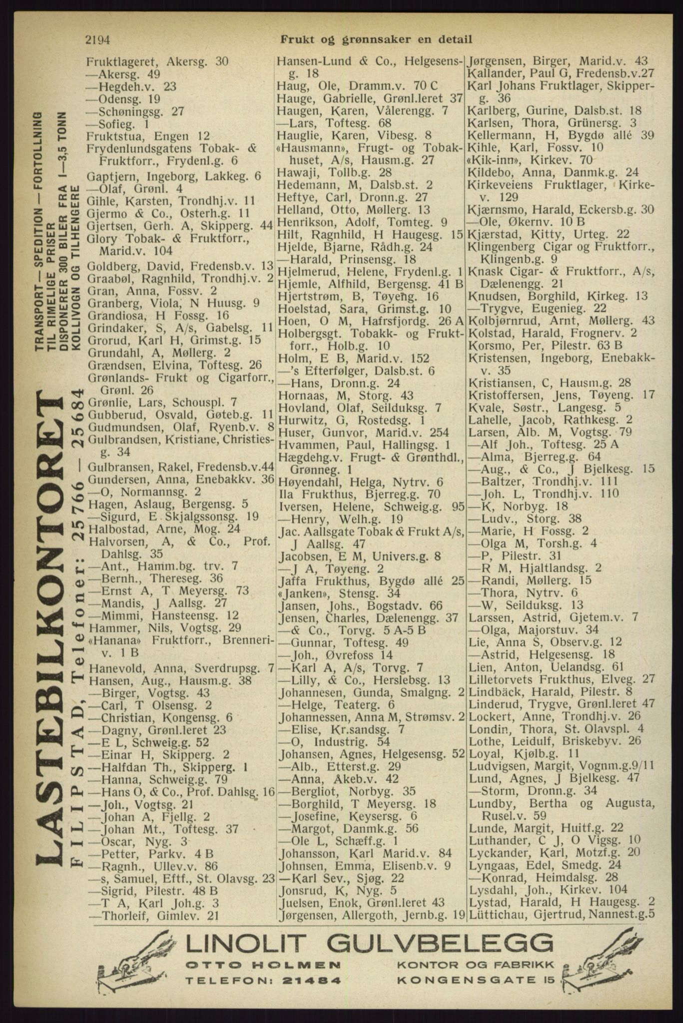 Kristiania/Oslo adressebok, PUBL/-, 1933, s. 2194