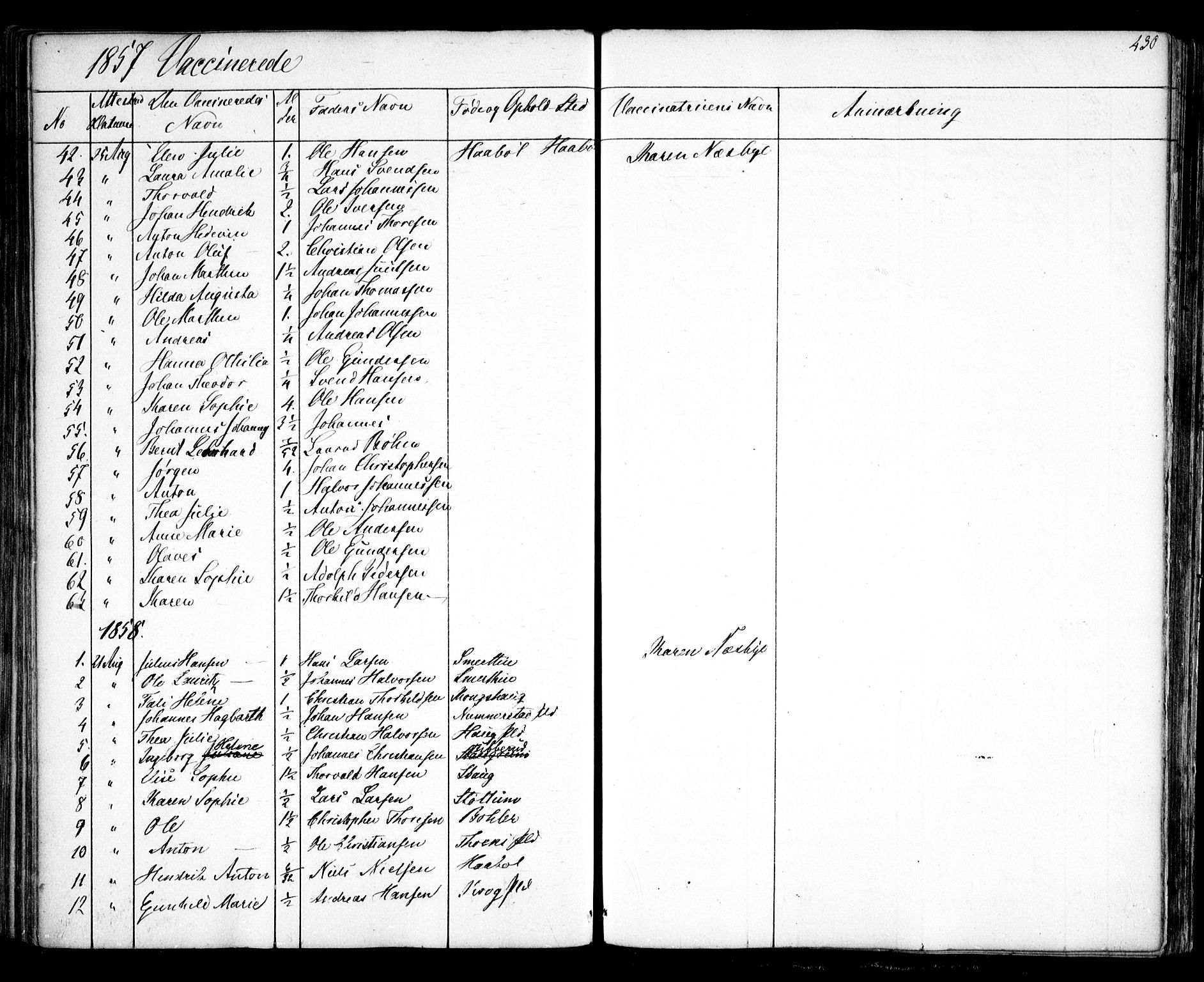 Hobøl prestekontor Kirkebøker, SAO/A-2002/F/Fa/L0003: Ministerialbok nr. I 3, 1842-1864, s. 430