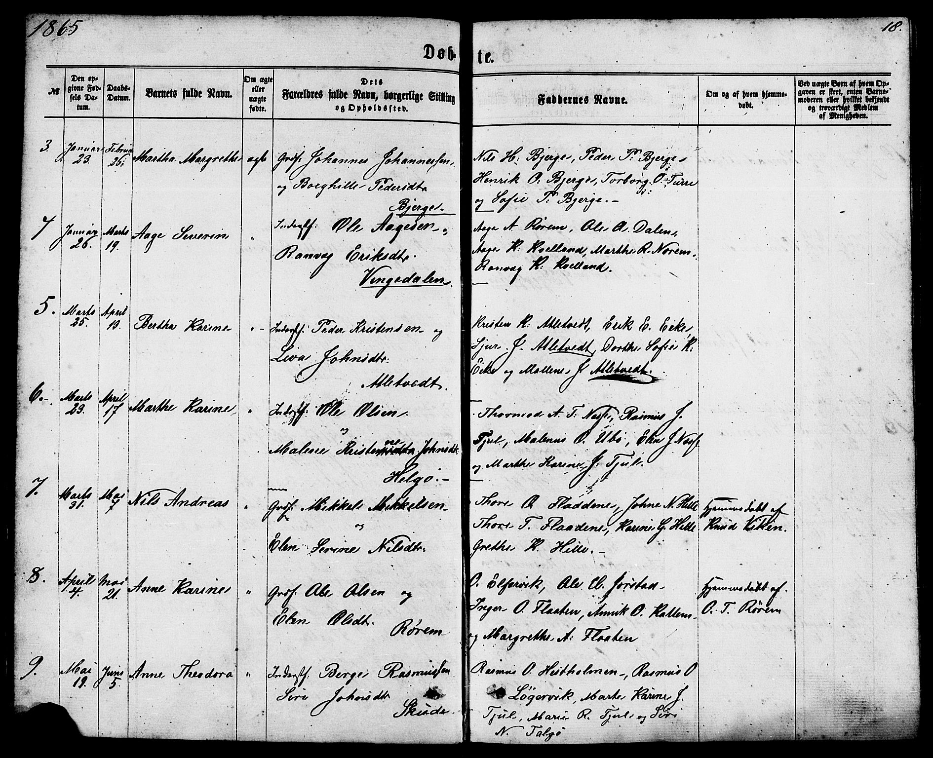 Nedstrand sokneprestkontor, AV/SAST-A-101841/01/IV: Ministerialbok nr. A 10, 1861-1887, s. 18