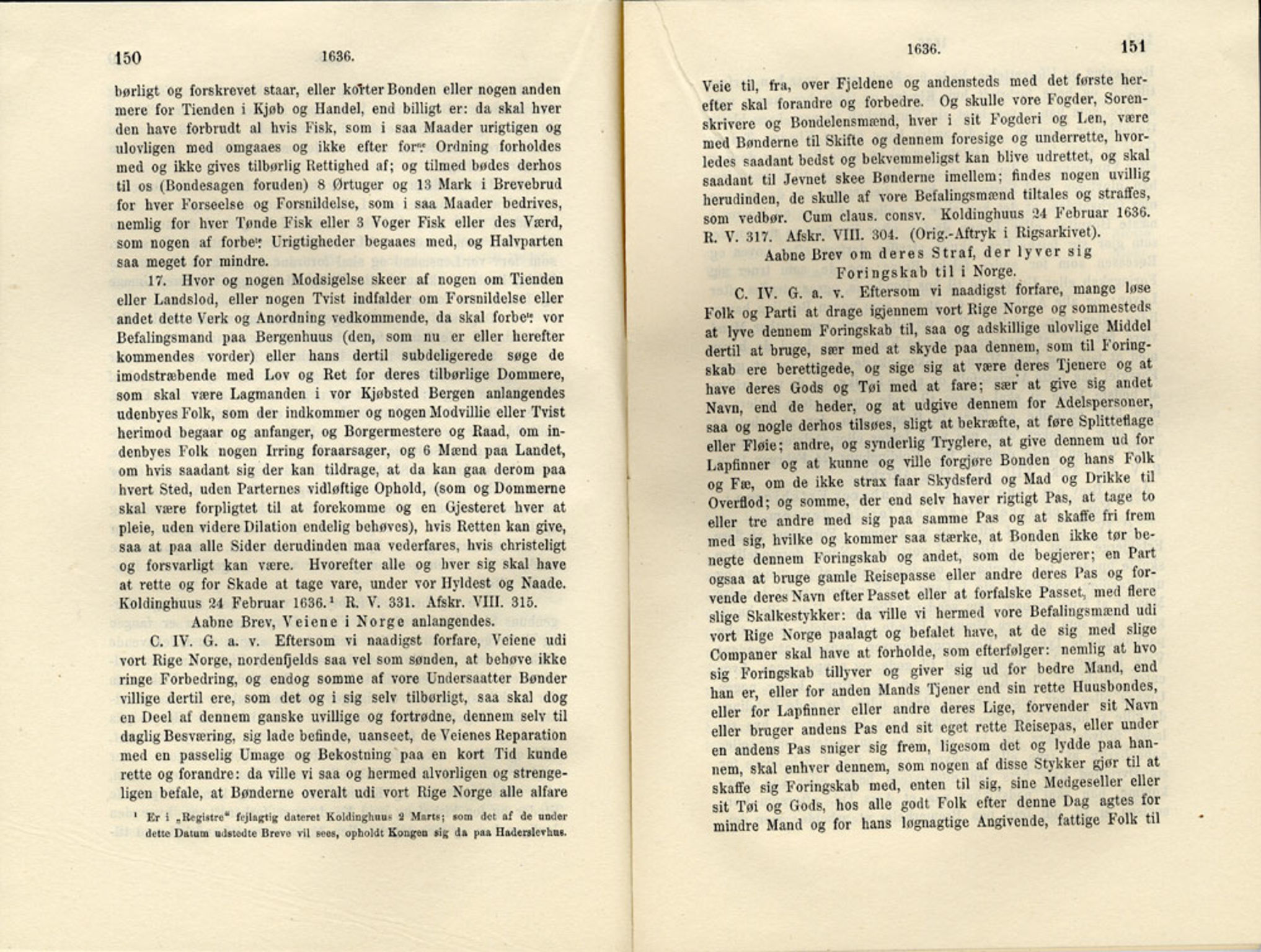 Publikasjoner utgitt av Det Norske Historiske Kildeskriftfond, PUBL/-/-/-: Norske Rigs-Registranter, bind 7, 1635-1640, s. 150-151