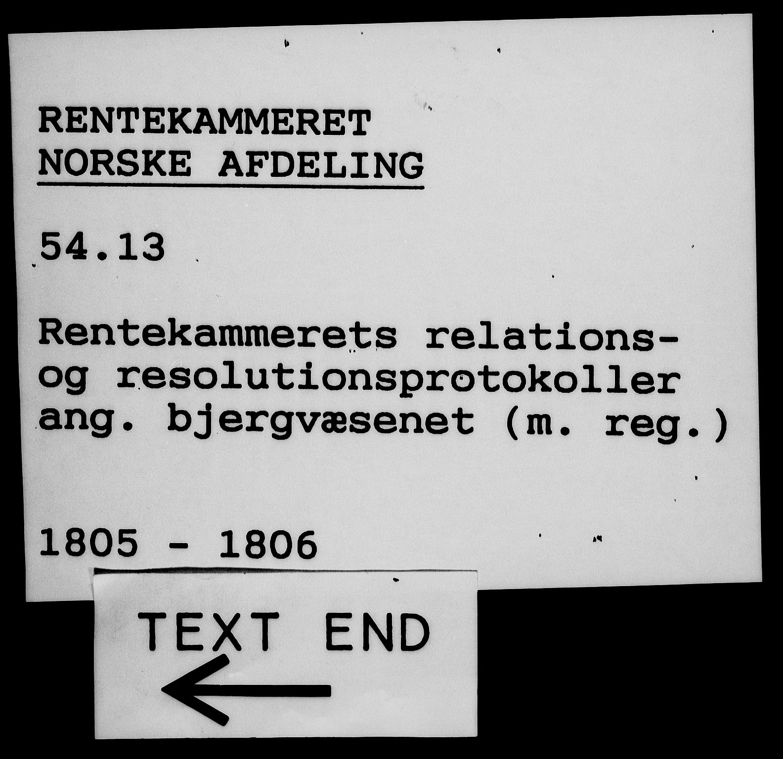 Rentekammeret, Renteskriverkontorene, AV/RA-EA-3115/M/Mf/Mfb/L0007: Relasjons- og resolusjonsprotokoll med register (merket RK 54.13), 1805-1806