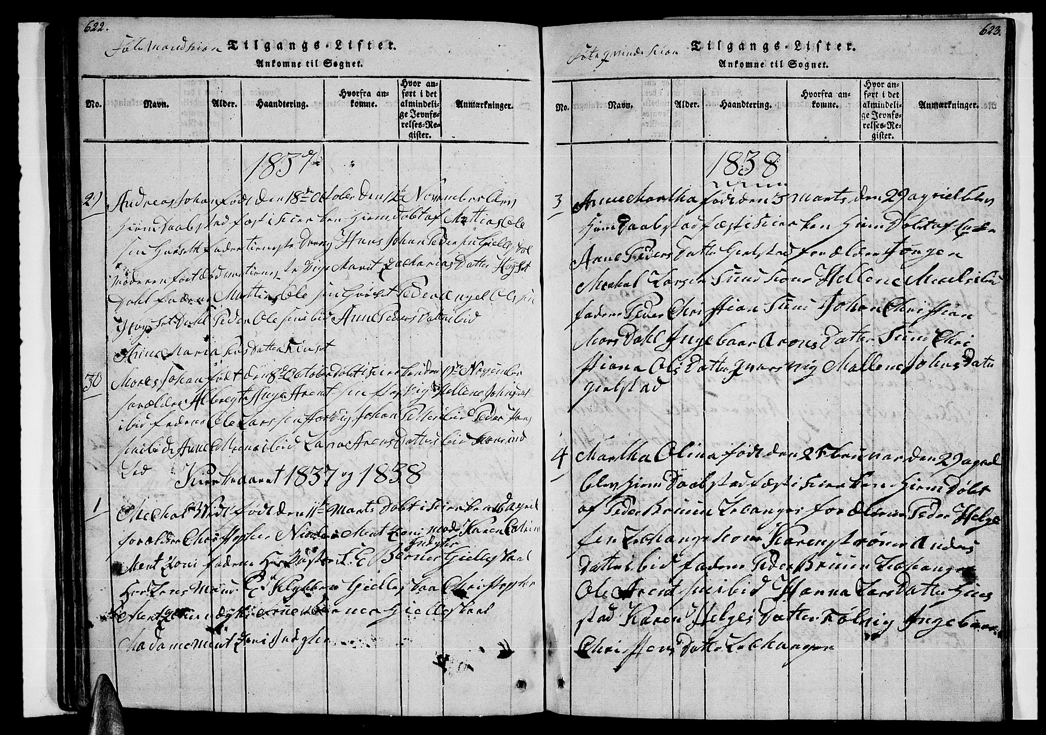 Ministerialprotokoller, klokkerbøker og fødselsregistre - Nordland, AV/SAT-A-1459/805/L0105: Klokkerbok nr. 805C01, 1820-1839, s. 622-623