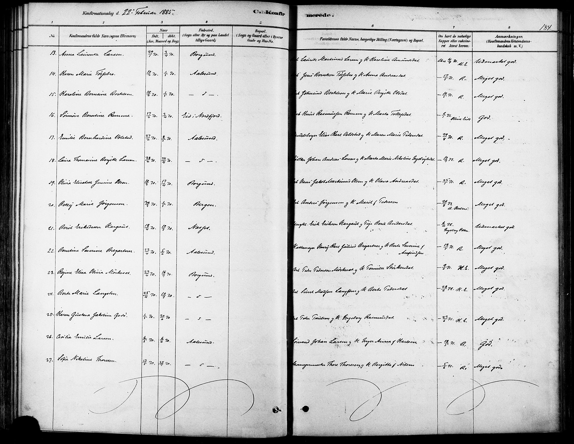 Ministerialprotokoller, klokkerbøker og fødselsregistre - Møre og Romsdal, AV/SAT-A-1454/529/L0454: Ministerialbok nr. 529A04, 1878-1885, s. 184