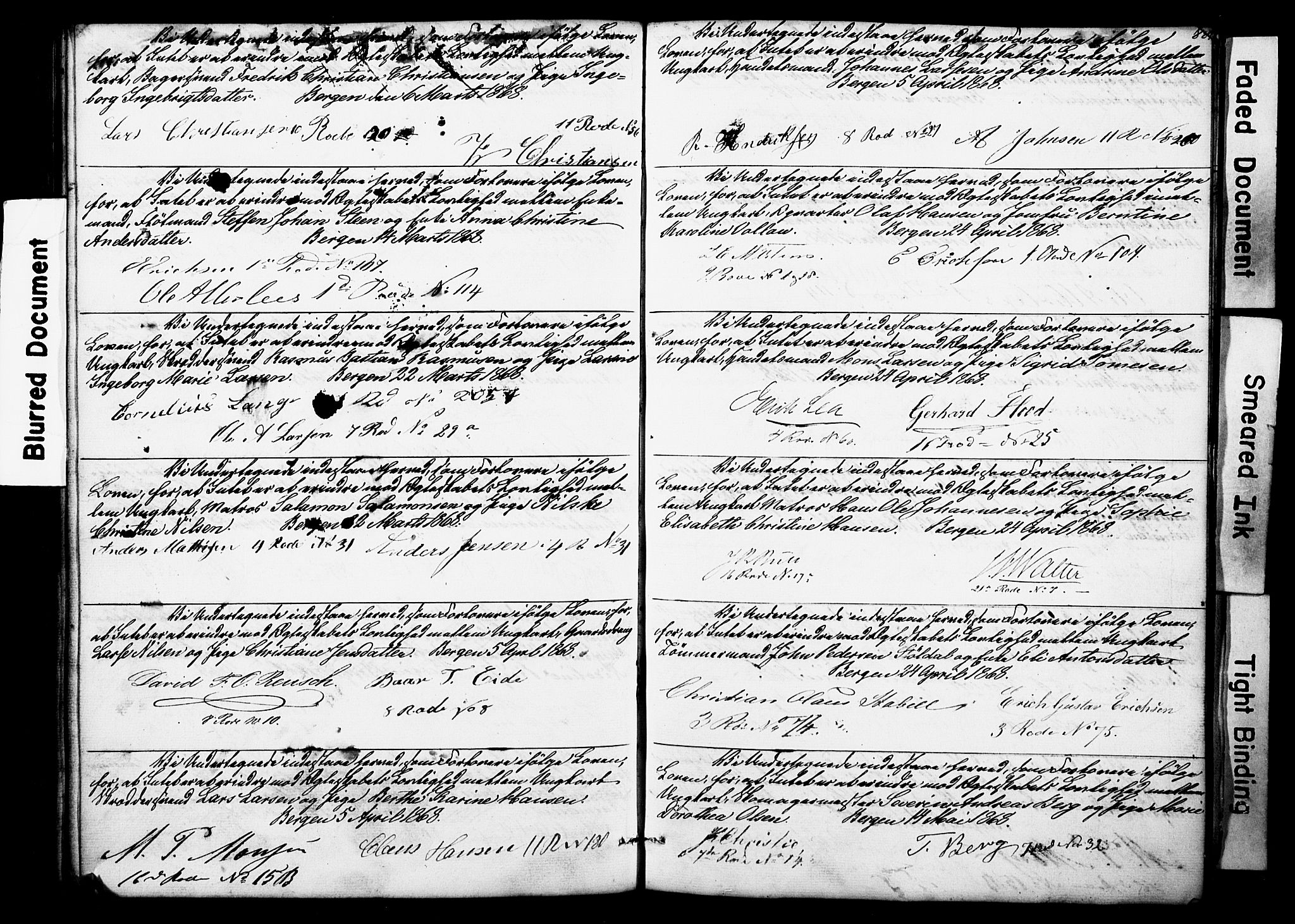 Nykirken Sokneprestembete, SAB/A-77101: Forlovererklæringer nr. II.5.3, 1846-1872, s. 88