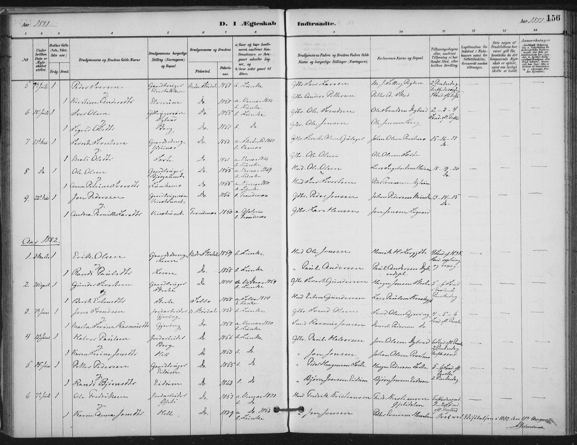 Ministerialprotokoller, klokkerbøker og fødselsregistre - Nord-Trøndelag, SAT/A-1458/710/L0095: Ministerialbok nr. 710A01, 1880-1914, s. 156