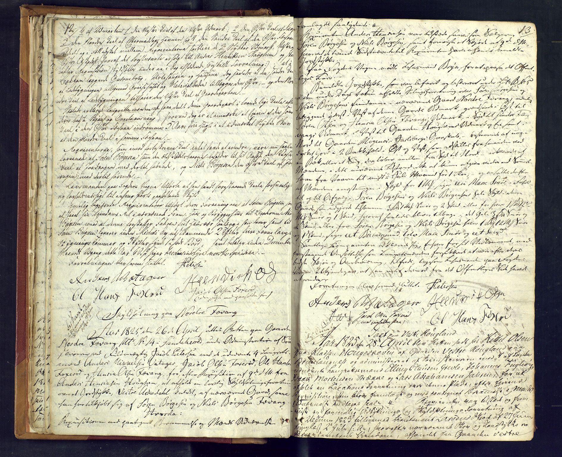 Larvik sorenskriveri, AV/SAKO-A-83/F/Fc/L0003: Ekstrarettsprotokoll, 1825-1831, s. 12-13