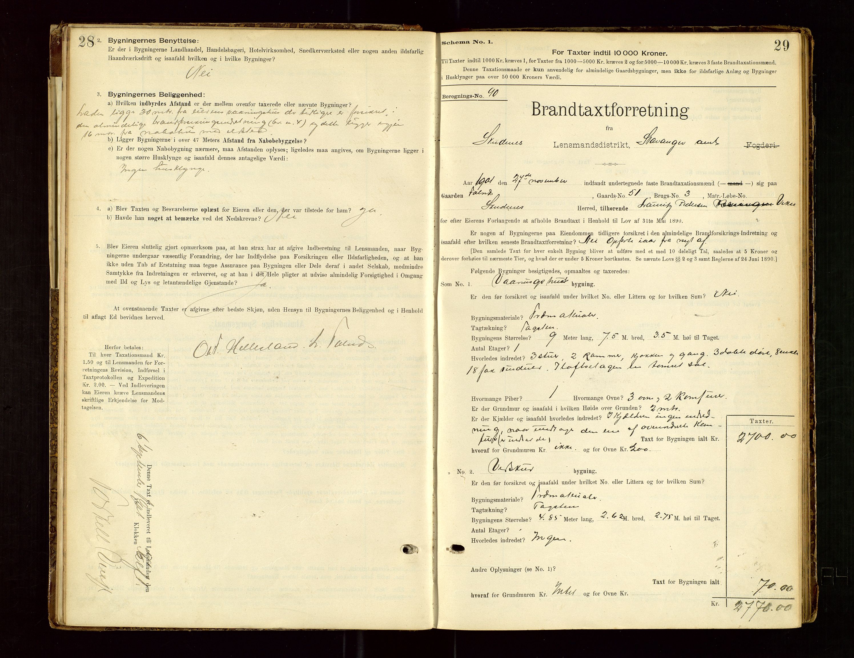 Skudenes lensmannskontor, AV/SAST-A-100444/Gob/L0001: "Brandtaxationsprotokoll", 1895-1924, s. 28-29