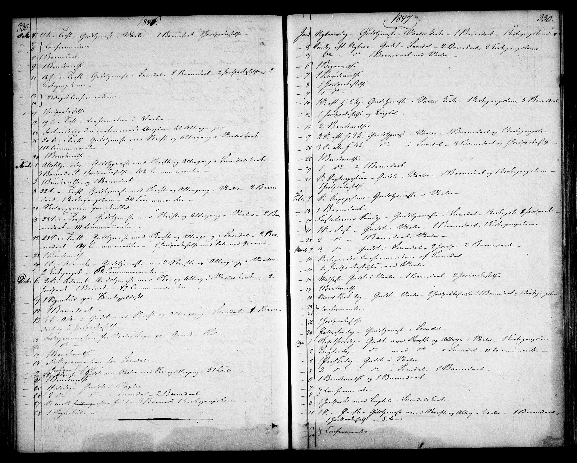 Våler prestekontor Kirkebøker, AV/SAO-A-11083/F/Fa/L0006: Ministerialbok nr. I 6, 1840-1861, s. 330