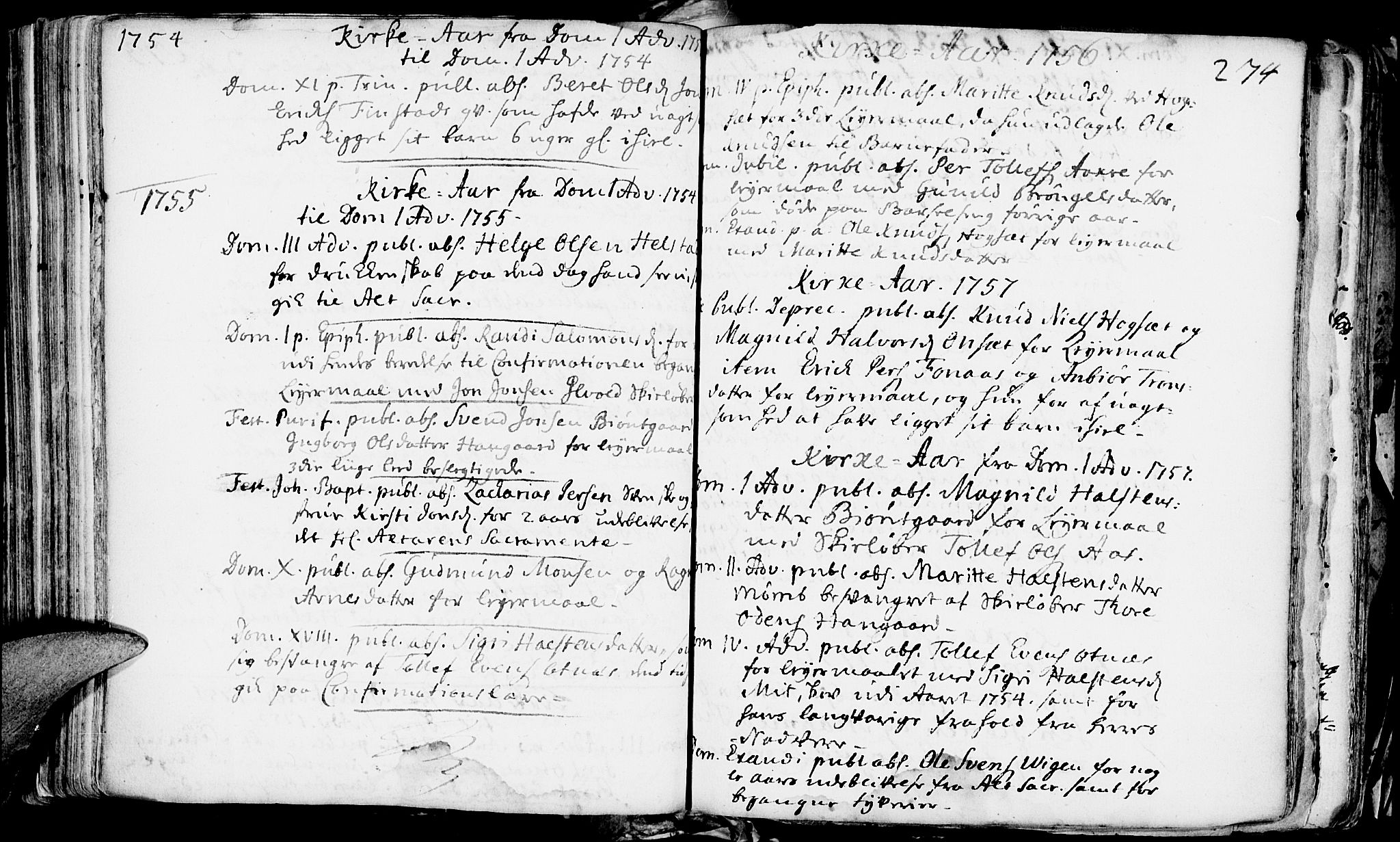 Rendalen prestekontor, AV/SAH-PREST-054/H/Ha/Haa/L0001: Ministerialbok nr. 1, 1733-1787, s. 274