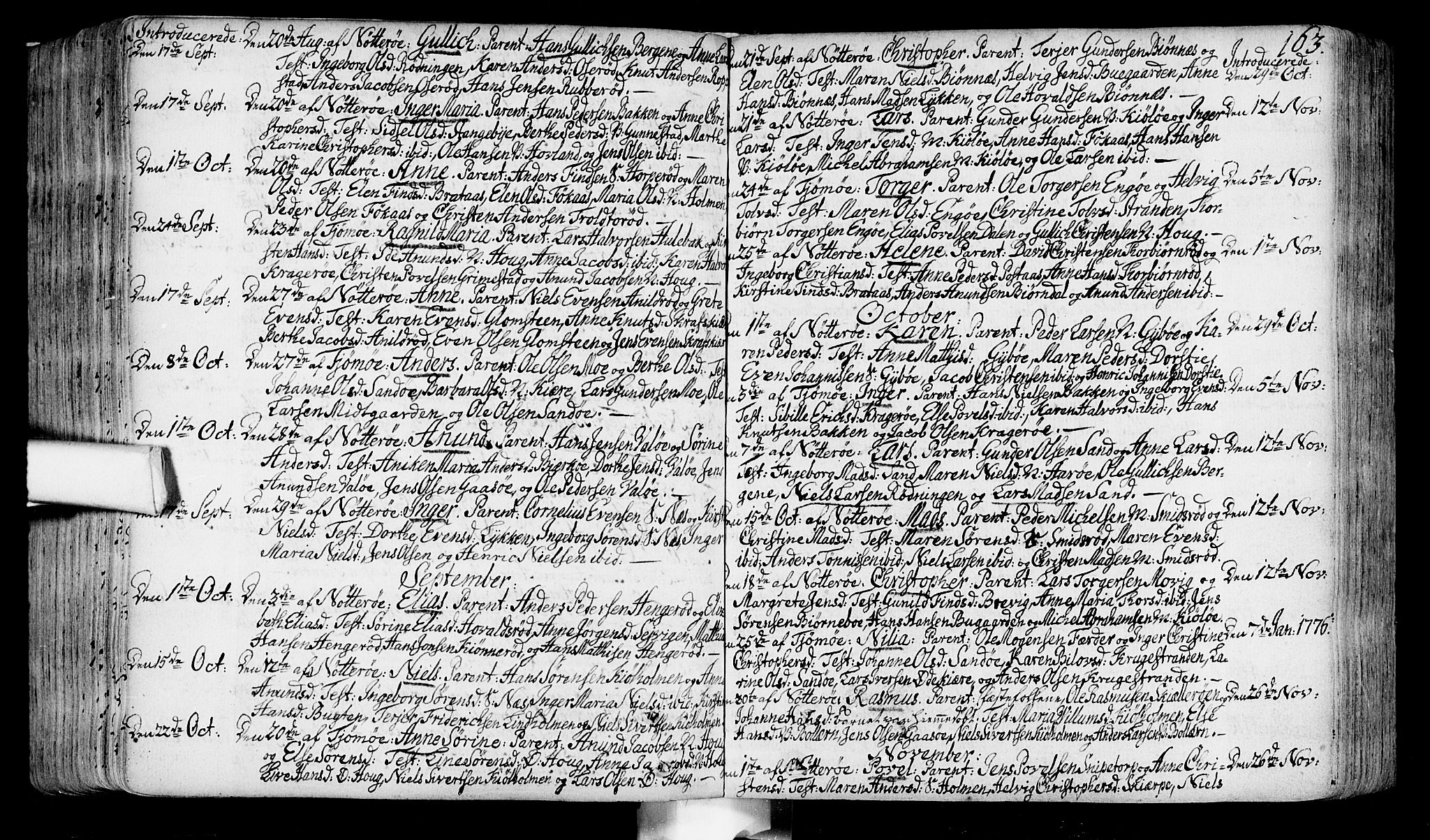Nøtterøy kirkebøker, AV/SAKO-A-354/F/Fa/L0002: Ministerialbok nr. I 2, 1738-1790, s. 163