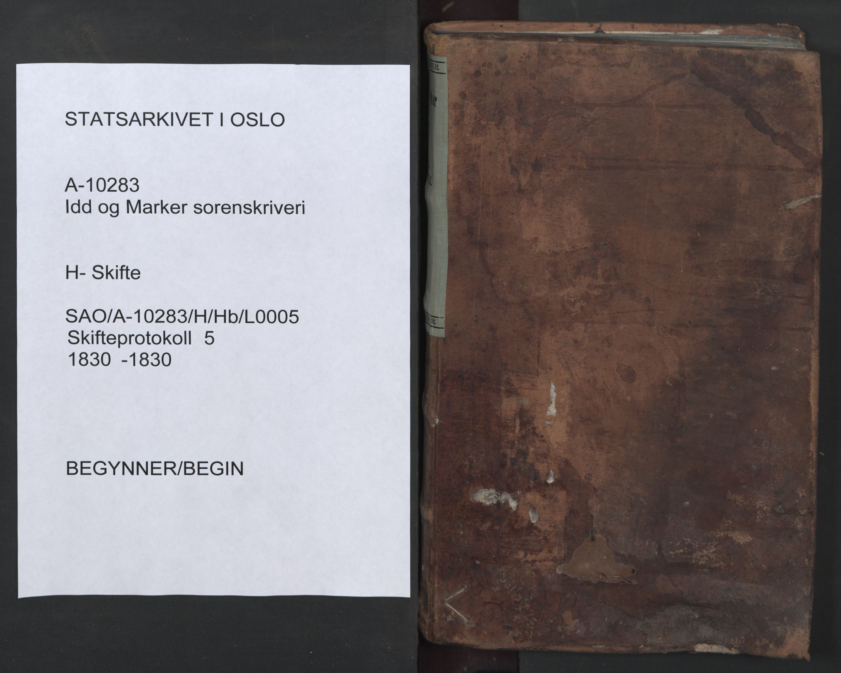 Idd og Marker sorenskriveri, SAO/A-10283/H/Hb/L0005: Skifteprotokoll, 1830