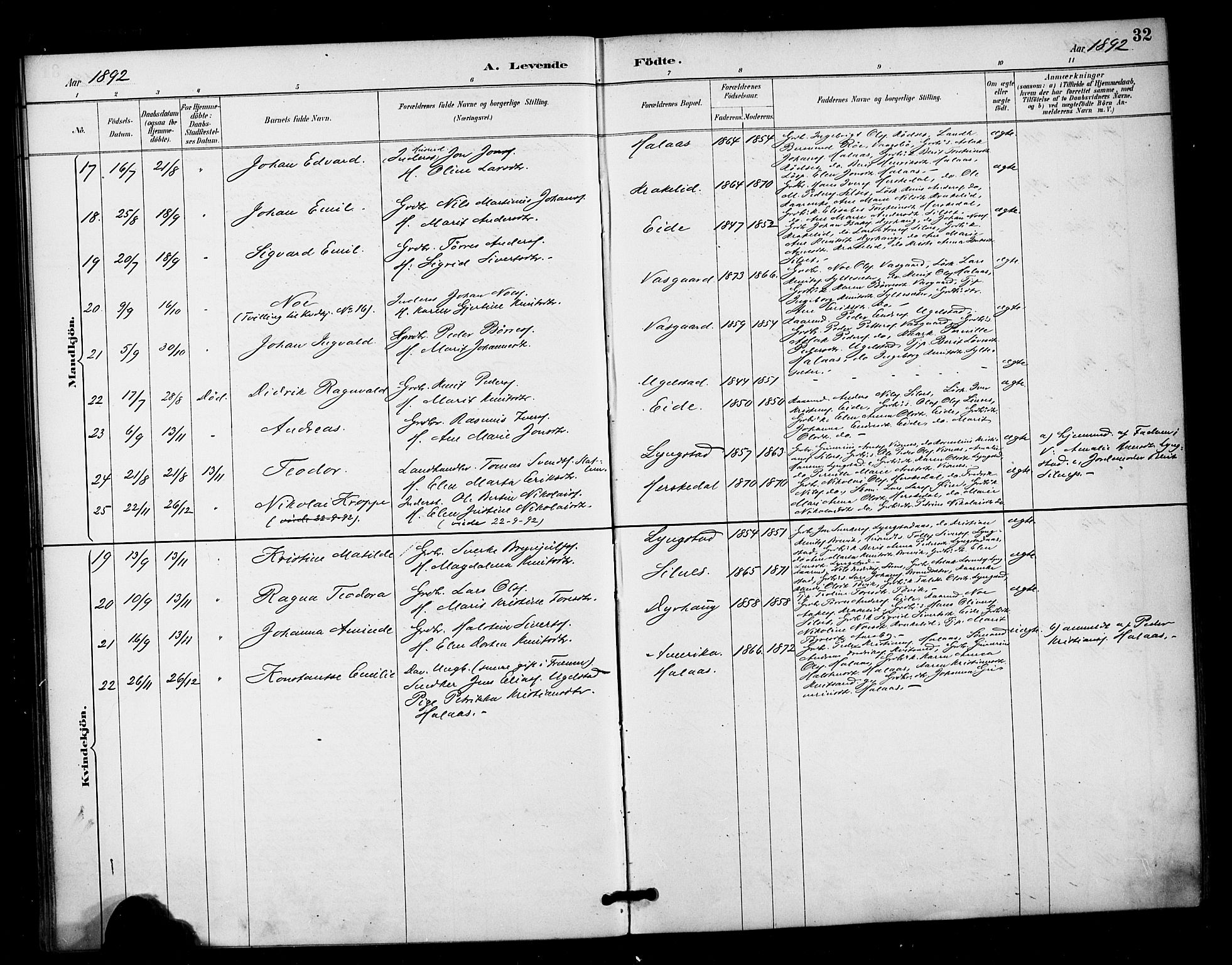 Ministerialprotokoller, klokkerbøker og fødselsregistre - Møre og Romsdal, AV/SAT-A-1454/571/L0836: Ministerialbok nr. 571A01, 1884-1899, s. 32