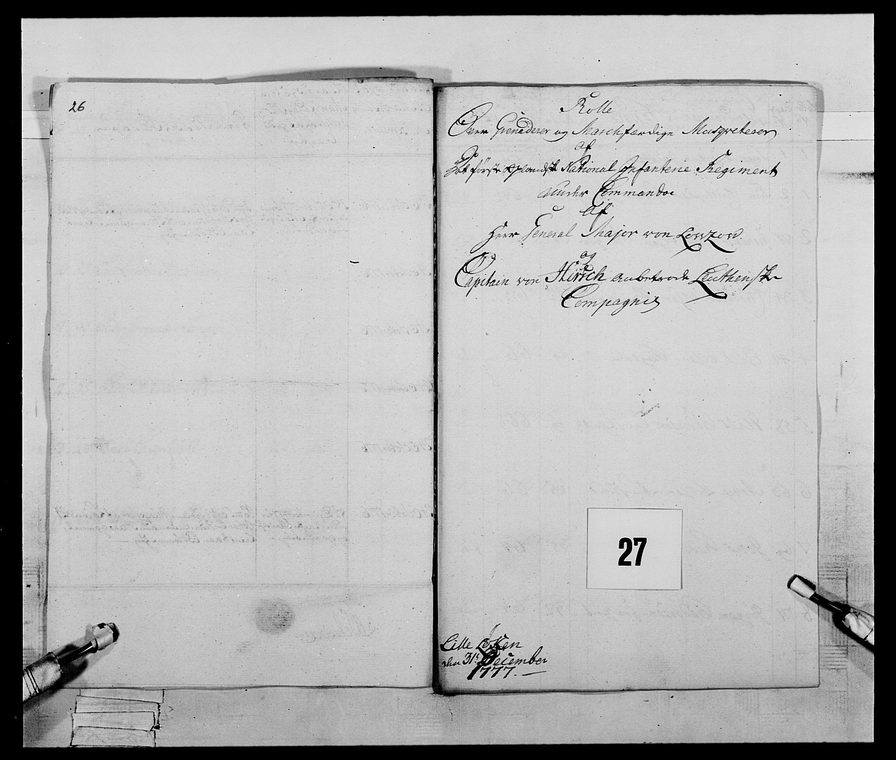 Generalitets- og kommissariatskollegiet, Det kongelige norske kommissariatskollegium, RA/EA-5420/E/Eh/L0059: 1. Opplandske nasjonale infanteriregiment, 1775-1783, s. 193