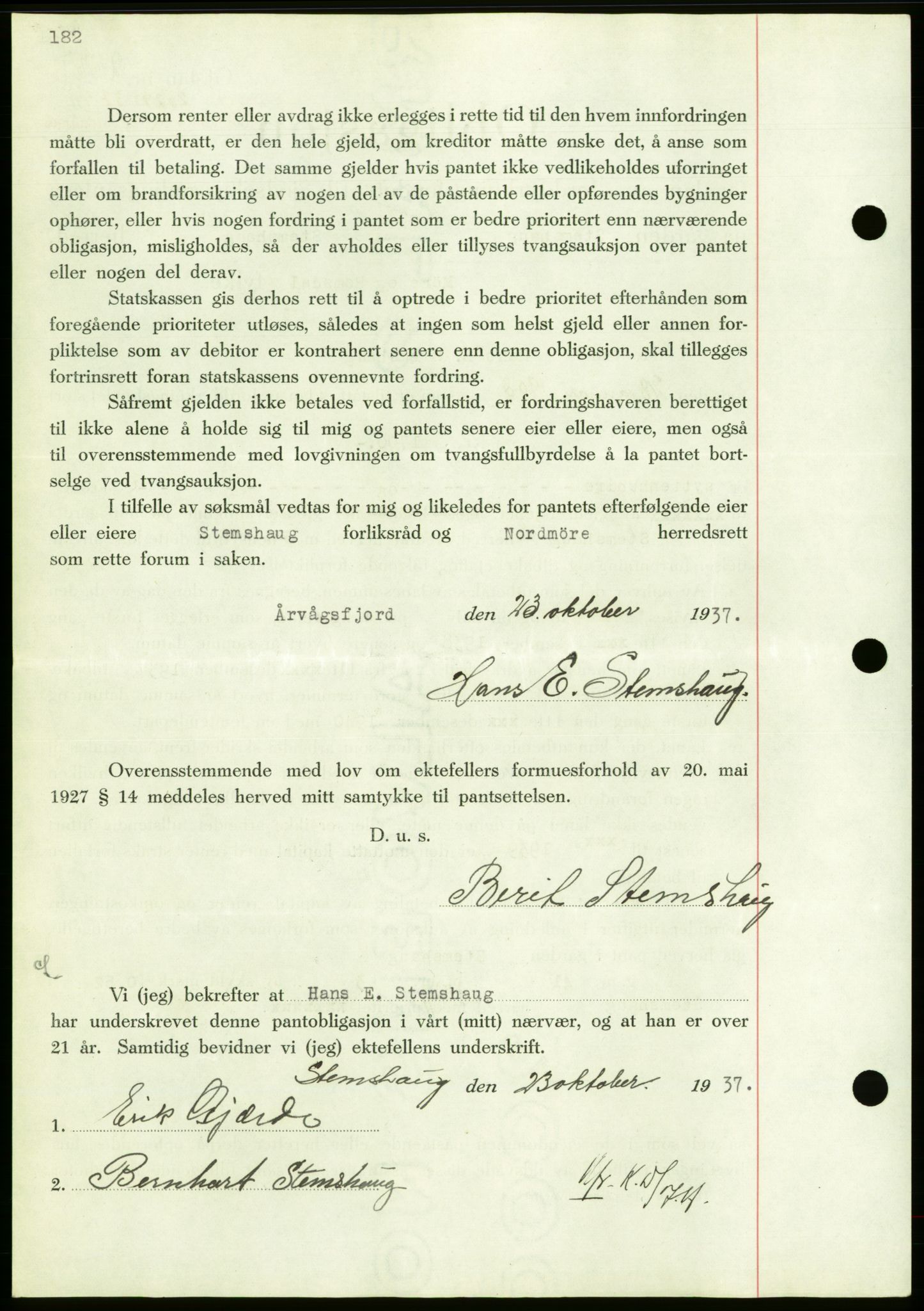 Nordmøre sorenskriveri, AV/SAT-A-4132/1/2/2Ca/L0092: Pantebok nr. B82, 1937-1938, Dagboknr: 2629/1937