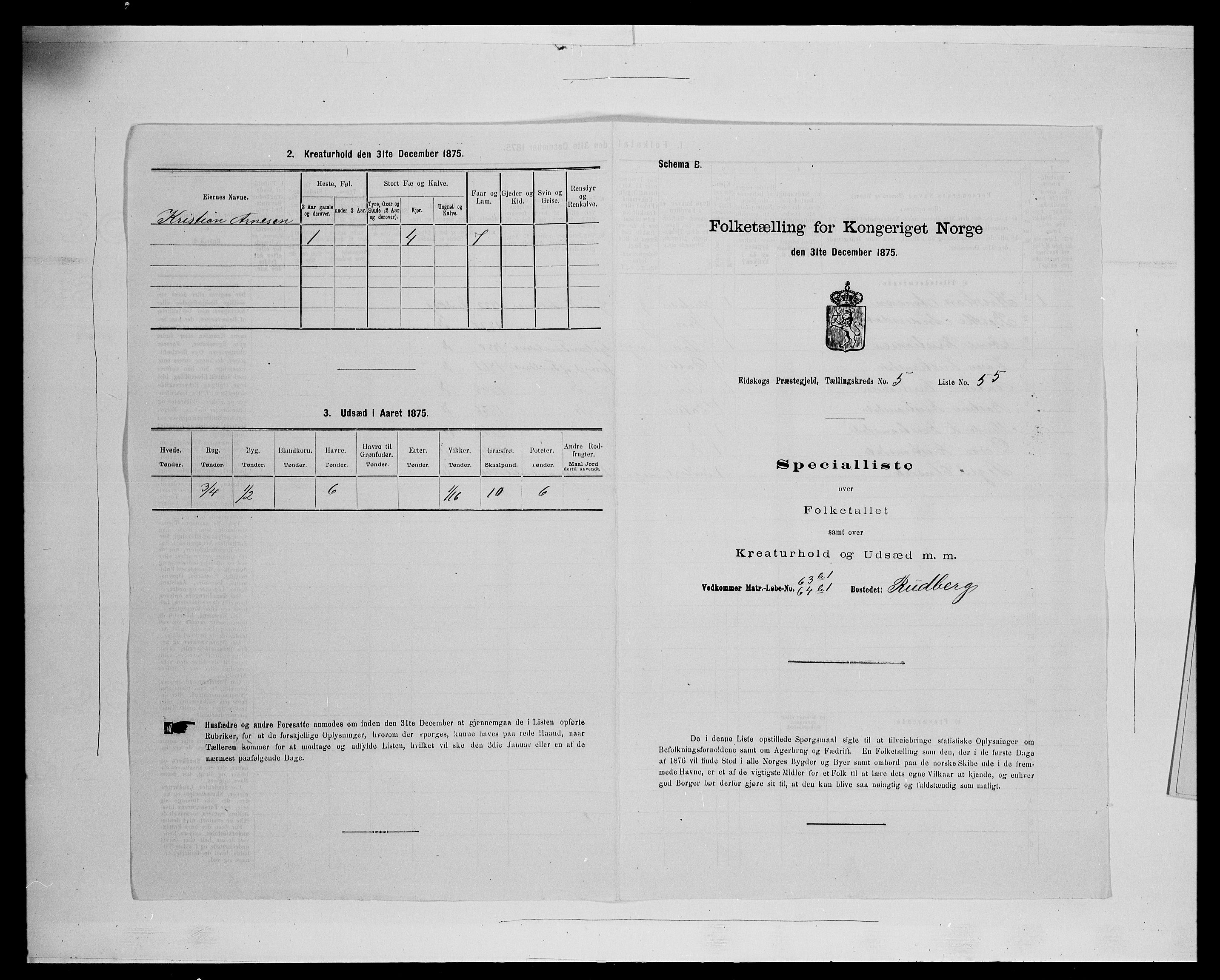 SAH, Folketelling 1875 for 0420P Eidskog prestegjeld, 1875, s. 949