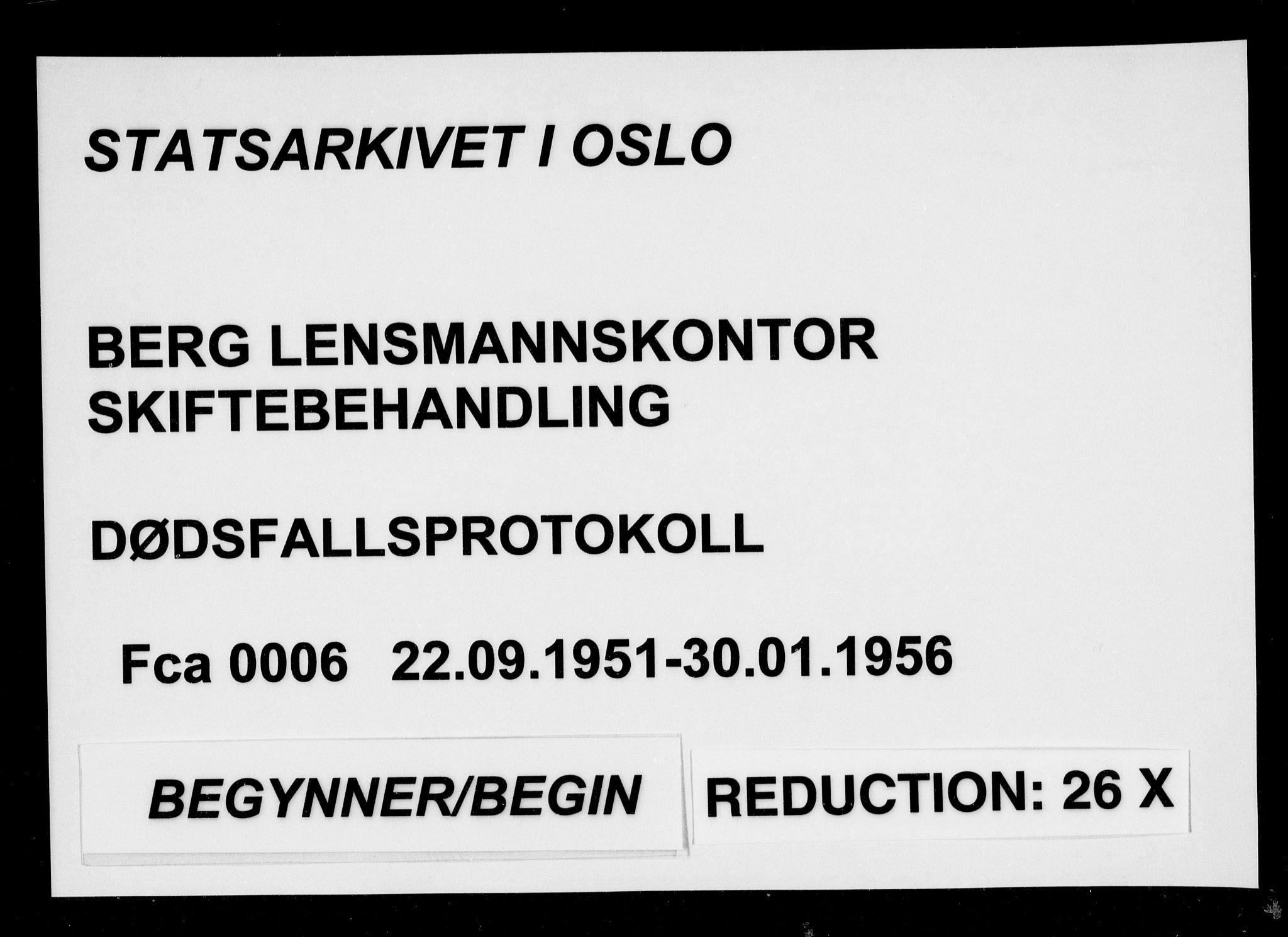 Berg lensmannskontor, SAO/A-10263/H/Ha/Haa/L0006: Dødsfallsprotokoll, 1951-1956