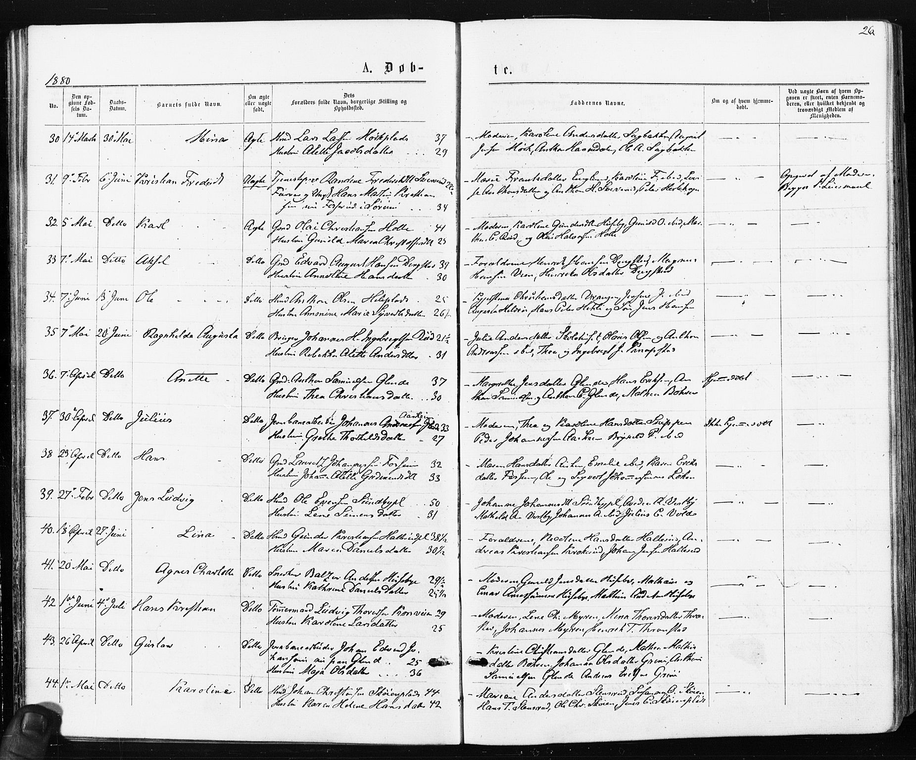 Spydeberg prestekontor Kirkebøker, SAO/A-10924/F/Fa/L0007: Ministerialbok nr. I 7, 1875-1885, s. 26