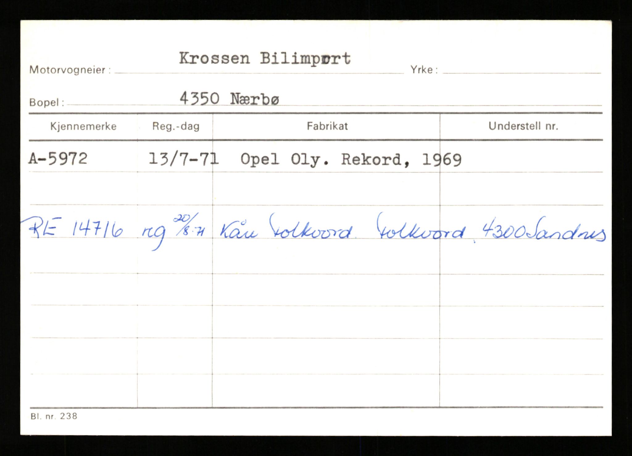 Stavanger trafikkstasjon, AV/SAST-A-101942/0/G/L0002: Registreringsnummer: 5791 - 10405, 1930-1971, s. 95
