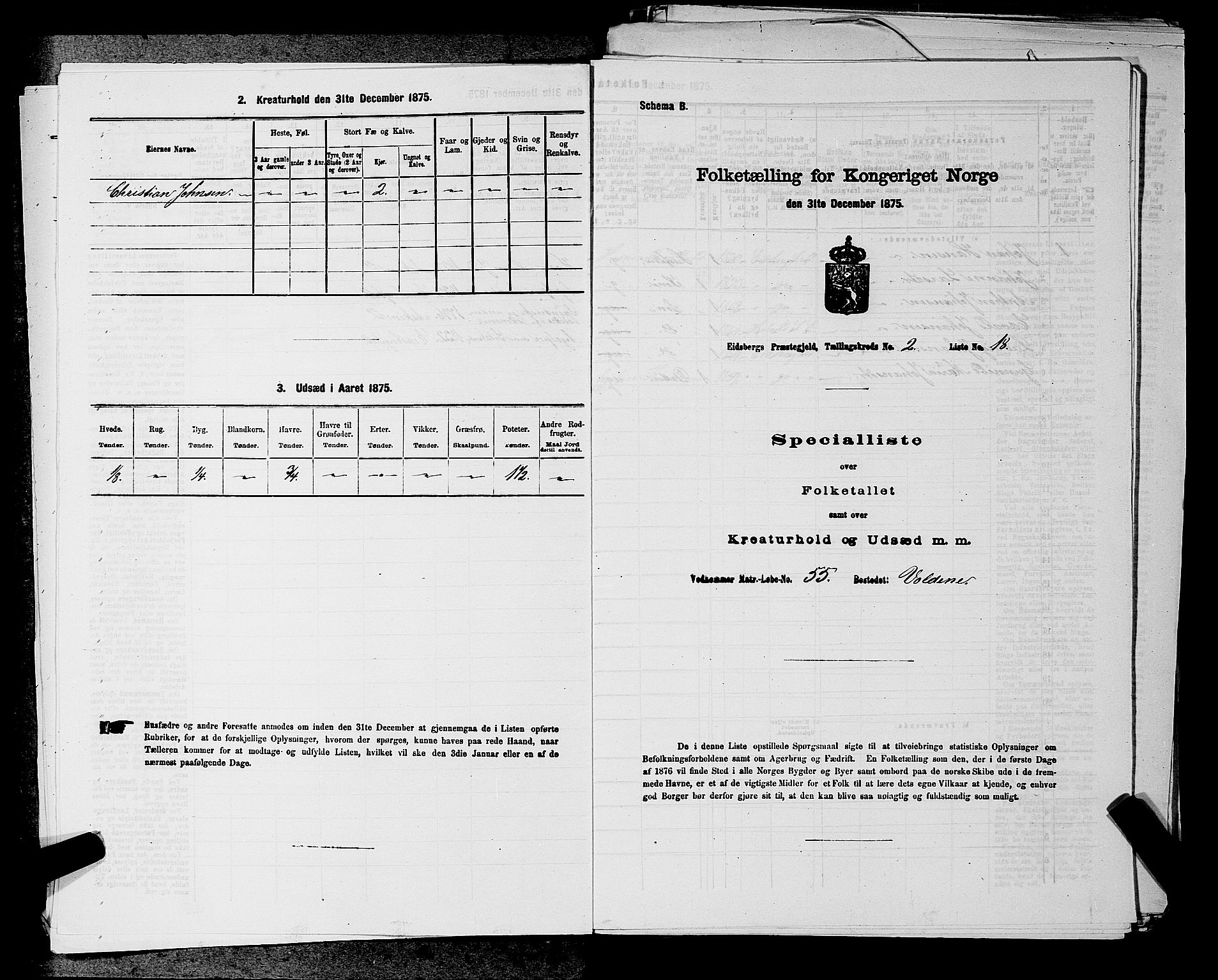 RA, Folketelling 1875 for 0125P Eidsberg prestegjeld, 1875, s. 393