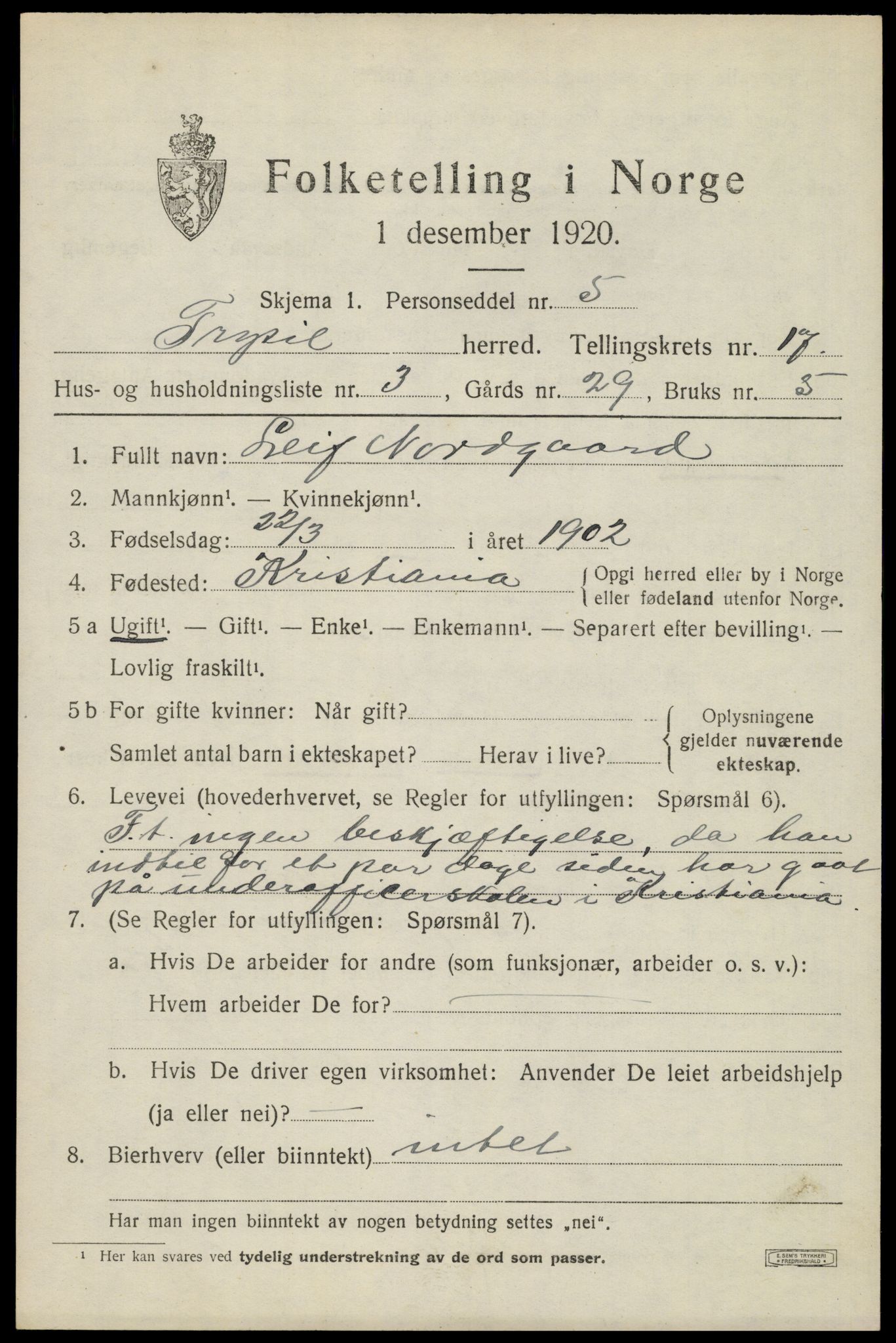 SAH, Folketelling 1920 for 0428 Trysil herred, 1920, s. 10209