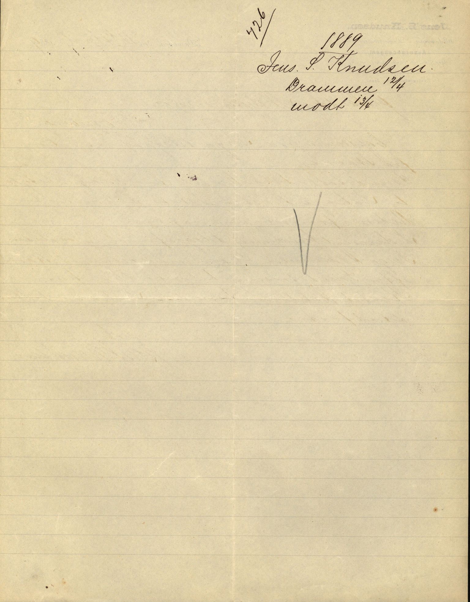 Pa 63 - Østlandske skibsassuranceforening, VEMU/A-1079/G/Ga/L0021/0003: Havaridokumenter / Inga av Drammen, Inga av Sandefjord, Primula, 1888-1889, s. 5
