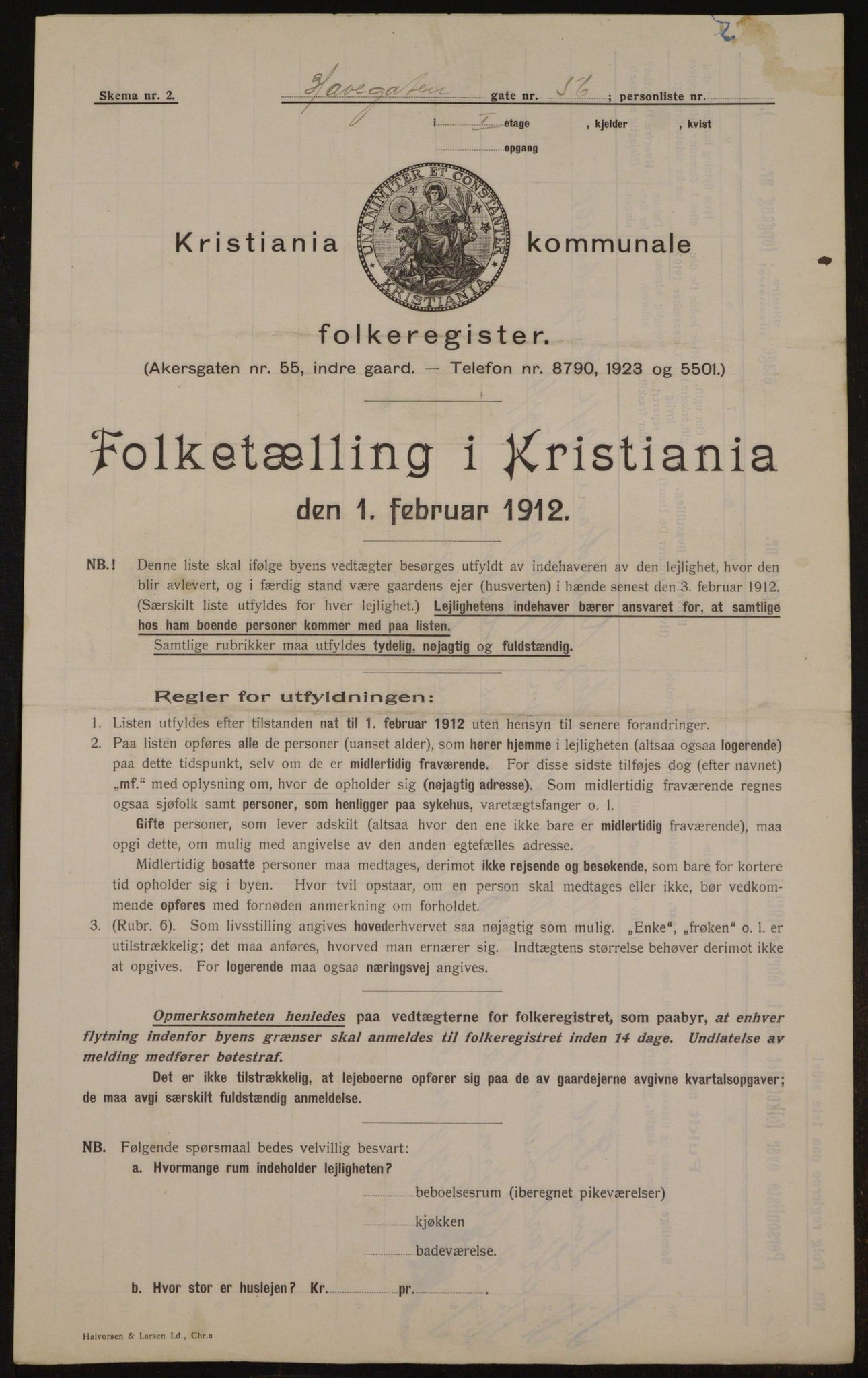 OBA, Kommunal folketelling 1.2.1912 for Kristiania, 1912, s. 34009