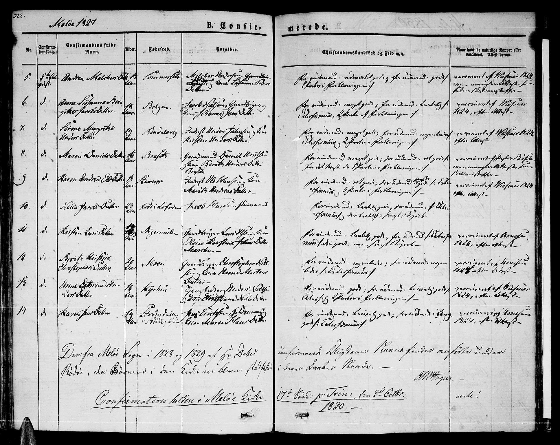 Ministerialprotokoller, klokkerbøker og fødselsregistre - Nordland, AV/SAT-A-1459/841/L0598: Ministerialbok nr. 841A06 /2, 1825-1844, s. 322