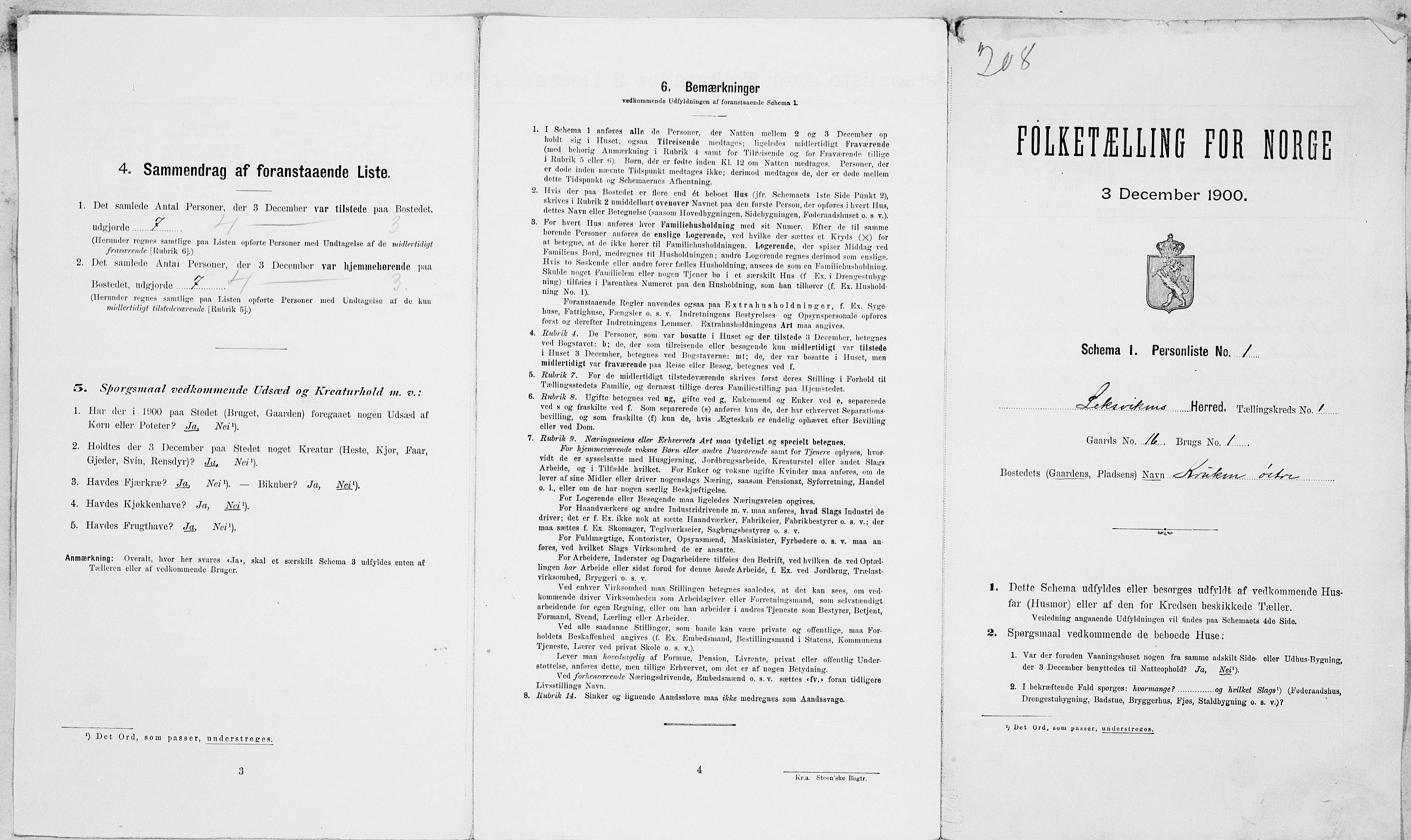 SAT, Folketelling 1900 for 1718 Leksvik herred, 1900, s. 72